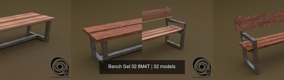 Bench Set 32 8M4T 3D Model Collection_34