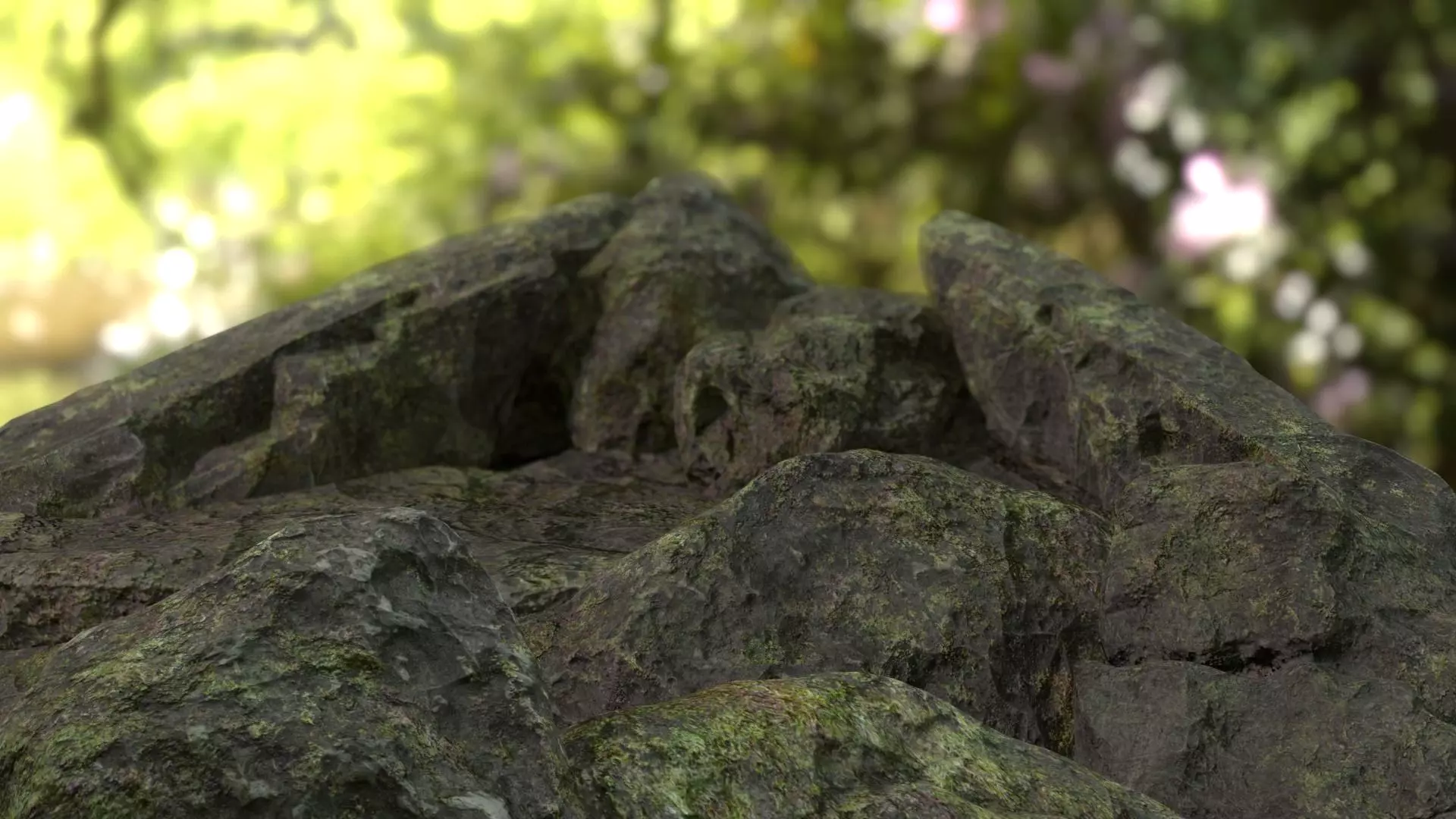 3D model Moss-Base Rock Pack PBR Low Poly VR / AR / low-poly | CGTrader