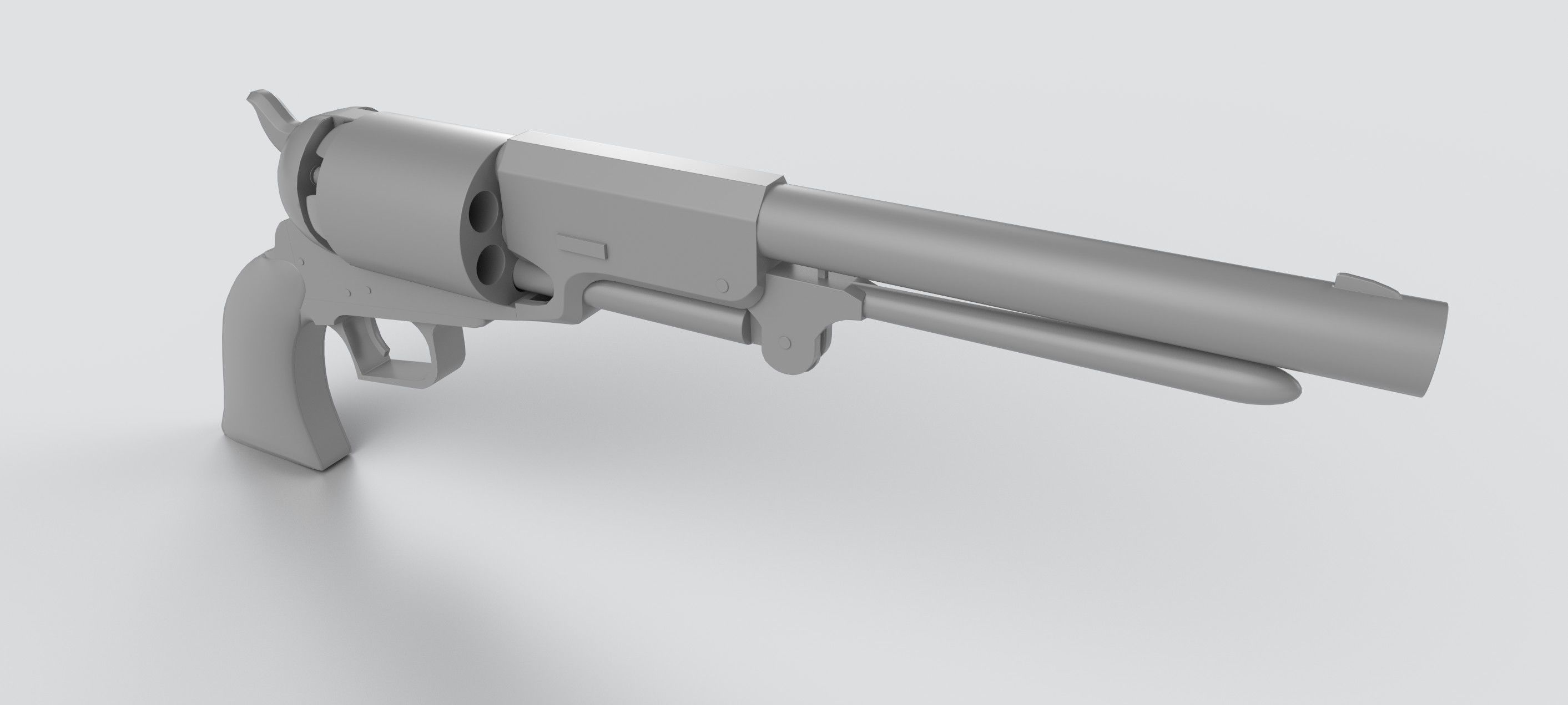 Colt Walker Revolver Low-poly 3D model_7