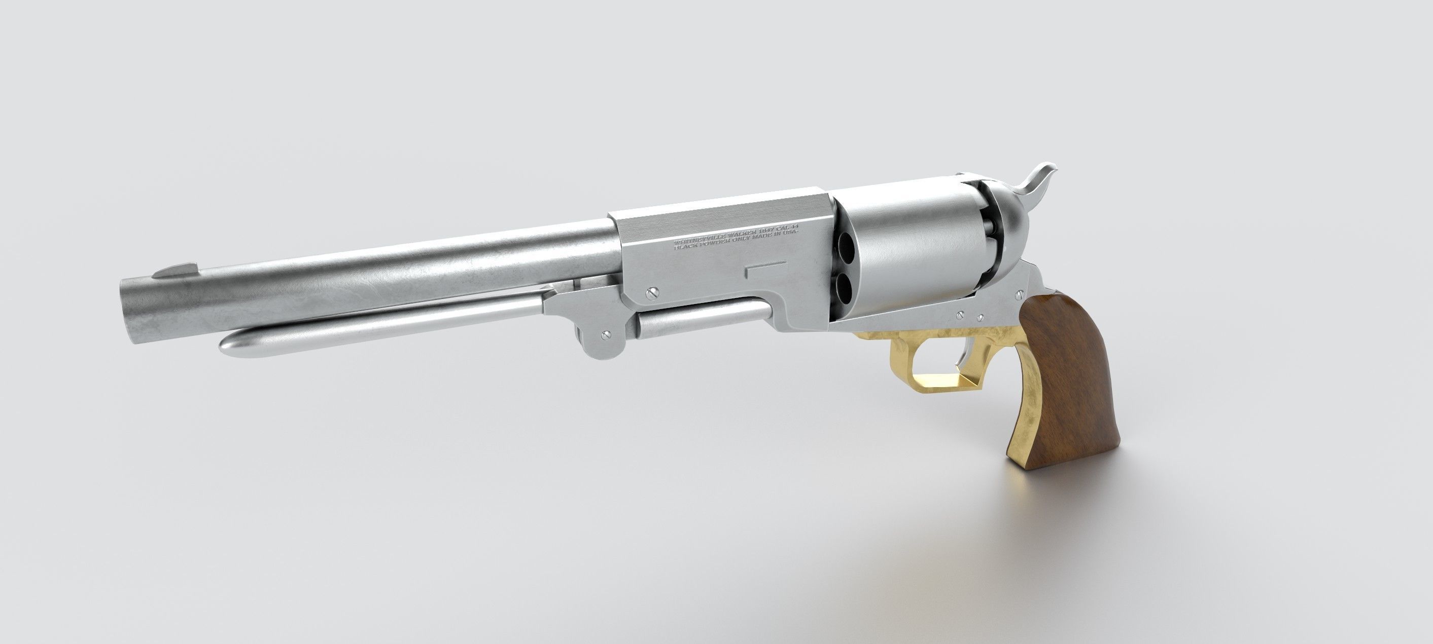Colt Walker Revolver Low-poly 3D model_1