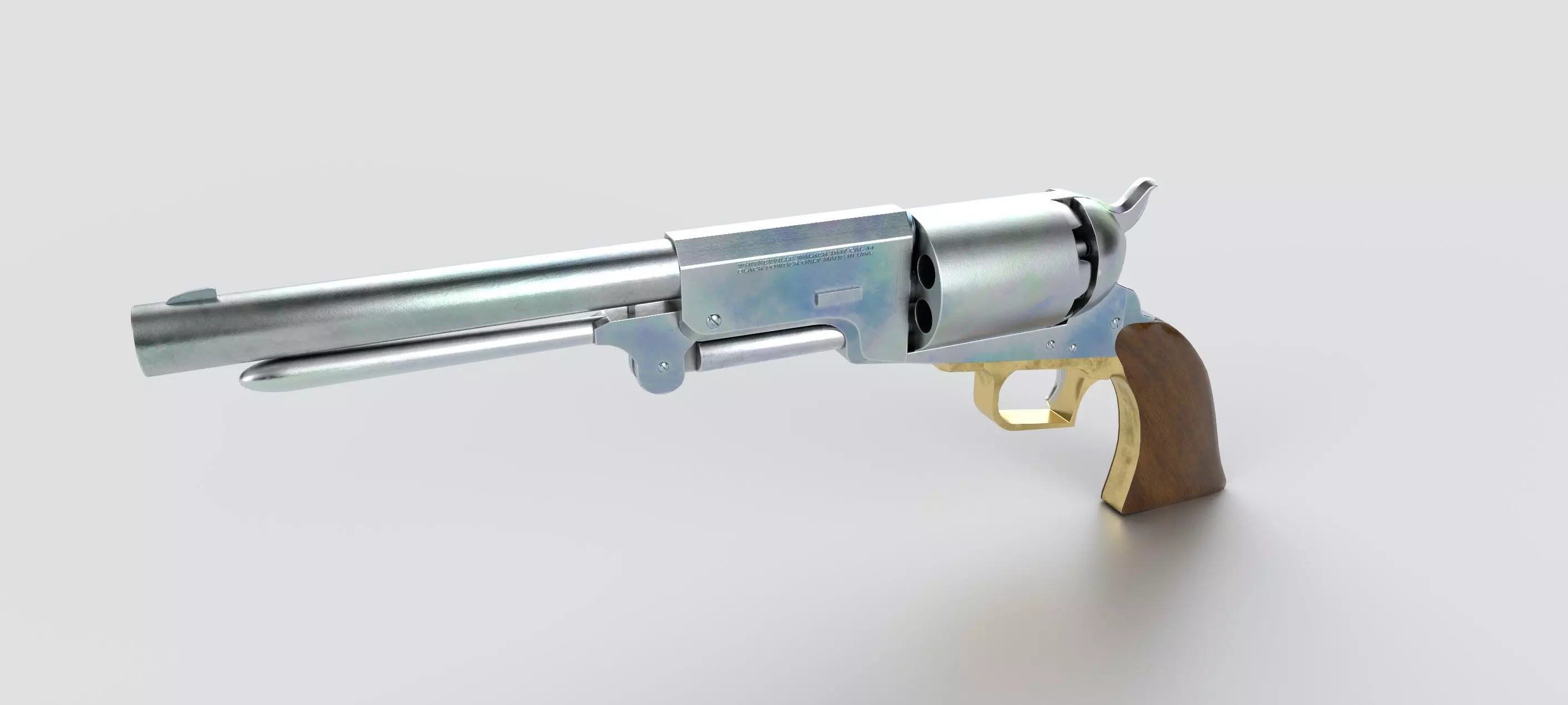 Colt Walker Revolver Low-poly 3D model_0