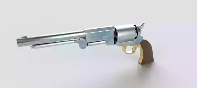 Colt Walker Revolver Low-poly 3D model Colt Walker Revolver Low-poly 3D model
