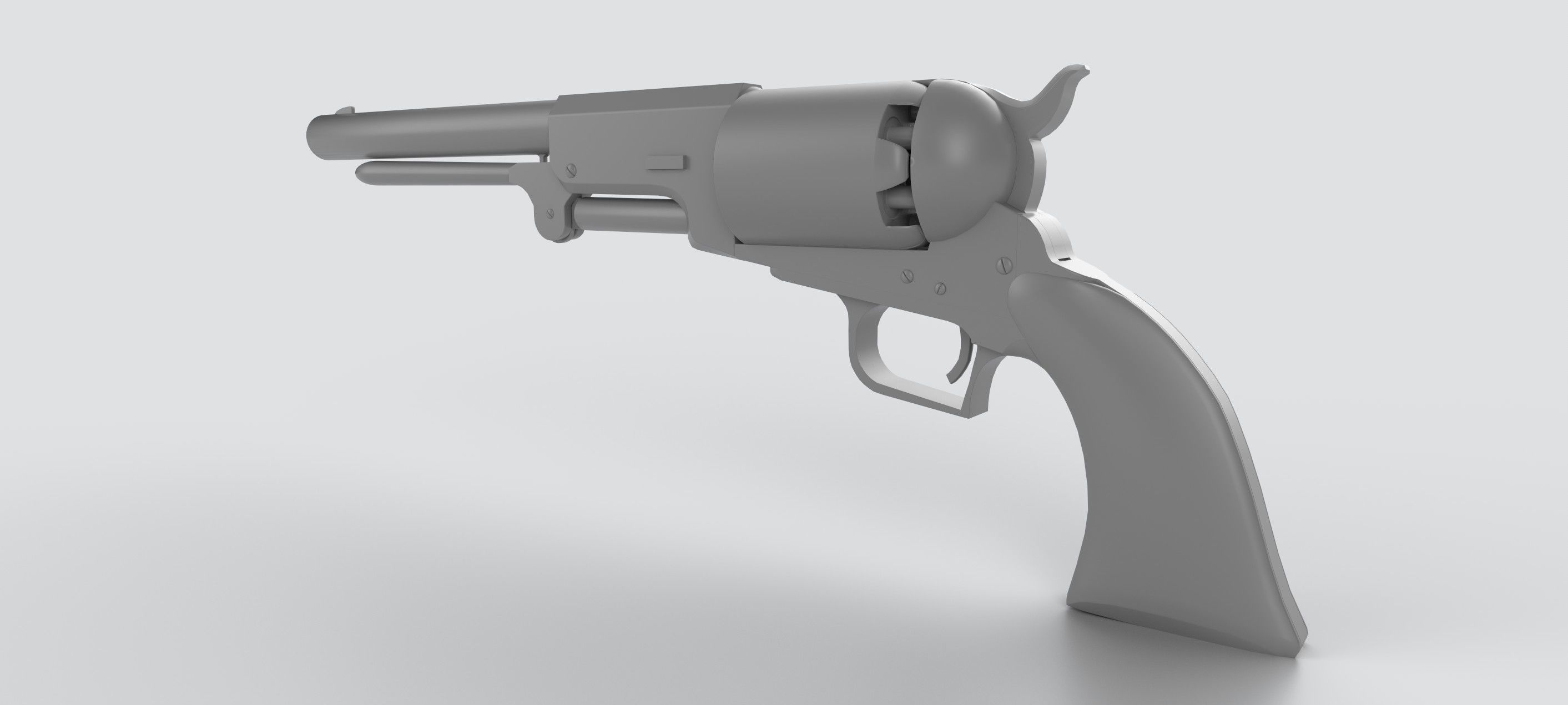 Colt Walker Revolver Low-poly 3D model_8