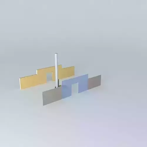 Heater model brick wall with door in middle