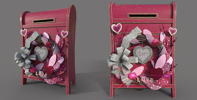 Valentines day letterbox 3D model