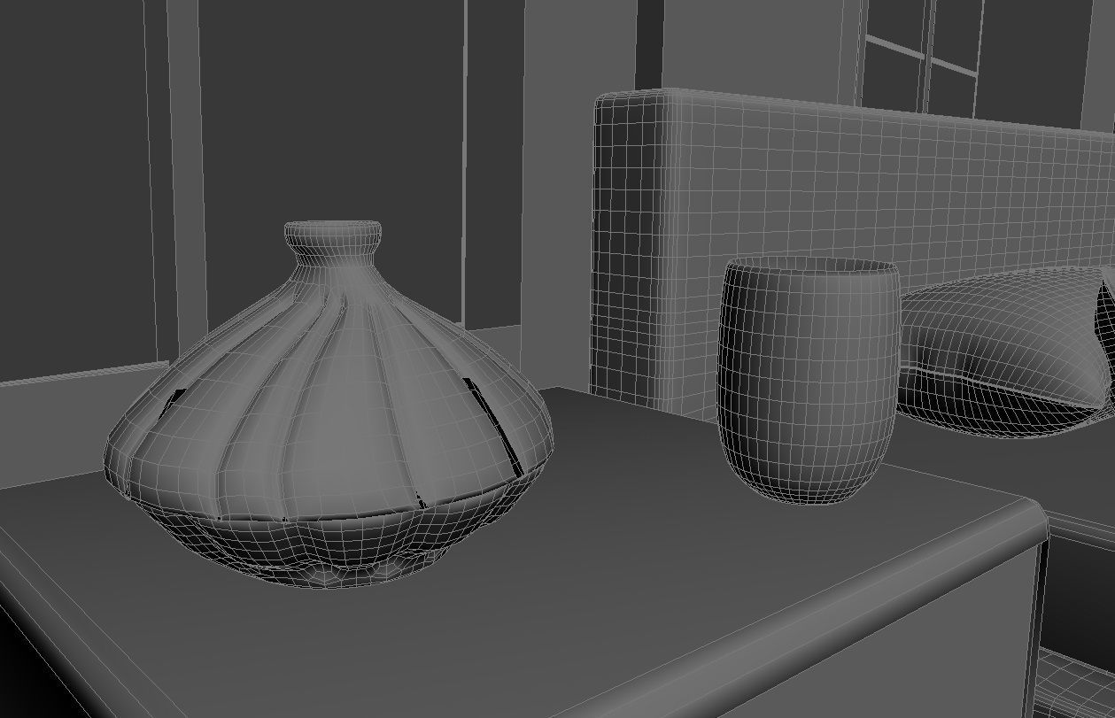 bed room 3D model Low-poly 3D model_5