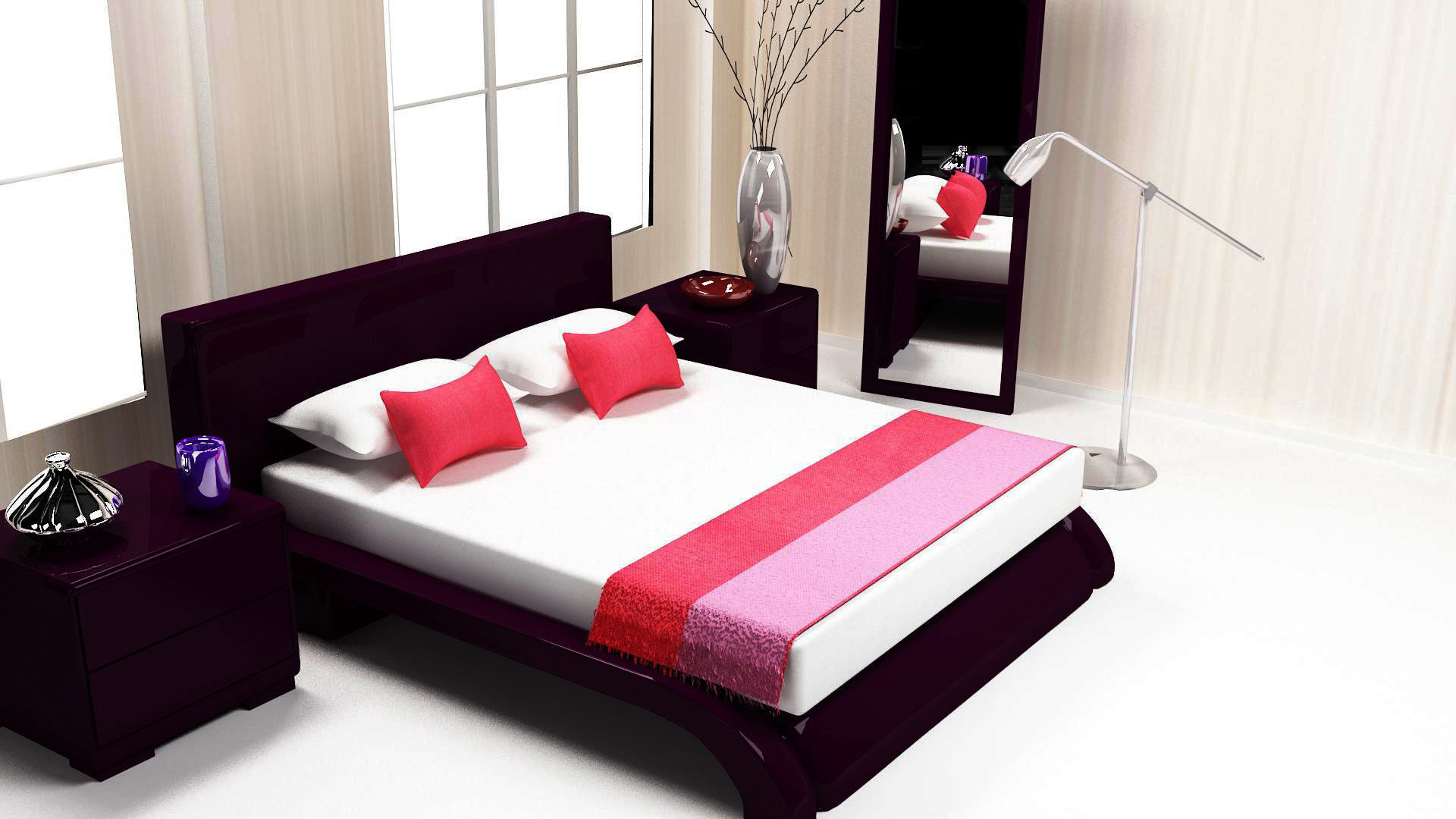 bed room 3D model Low-poly 3D model_1