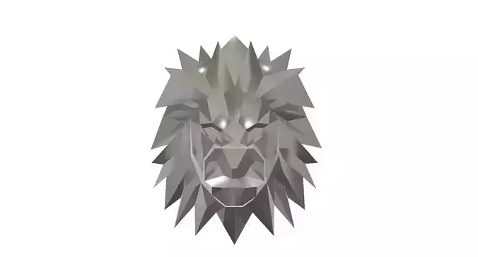 Low Poly Lion Head Low-poly