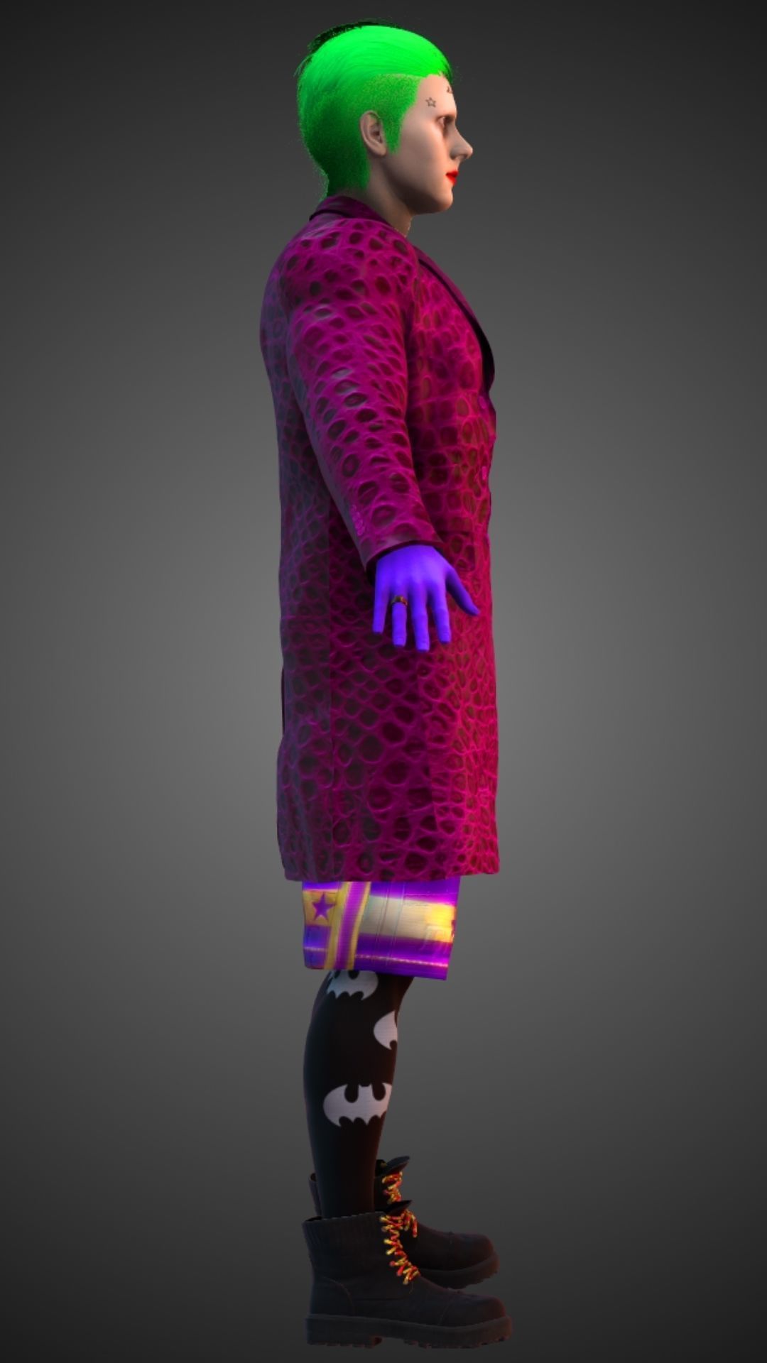 Joker Jared Leto Coat Version 3D model_8