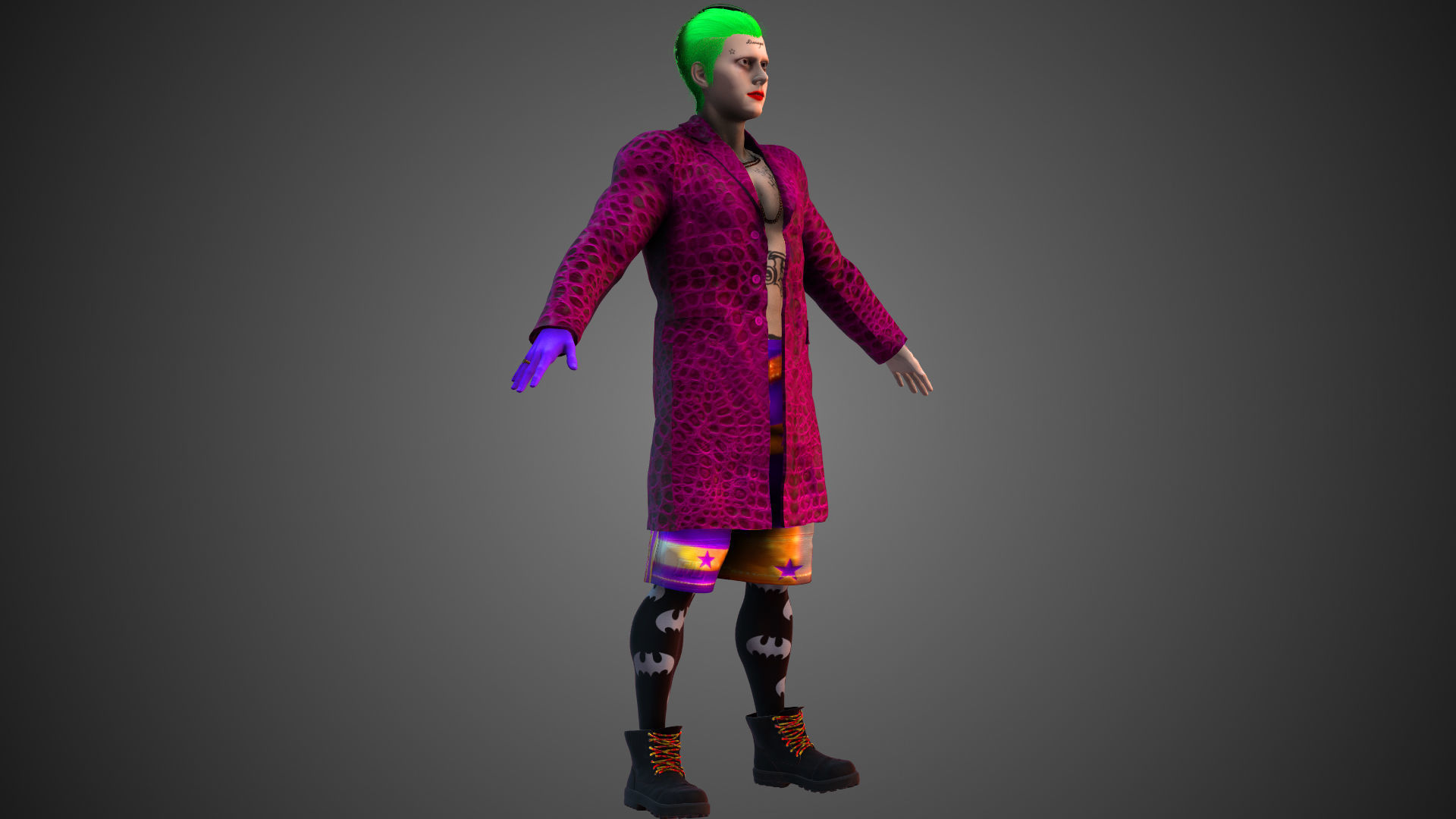 Joker Jared Leto Coat Version 3D model_6