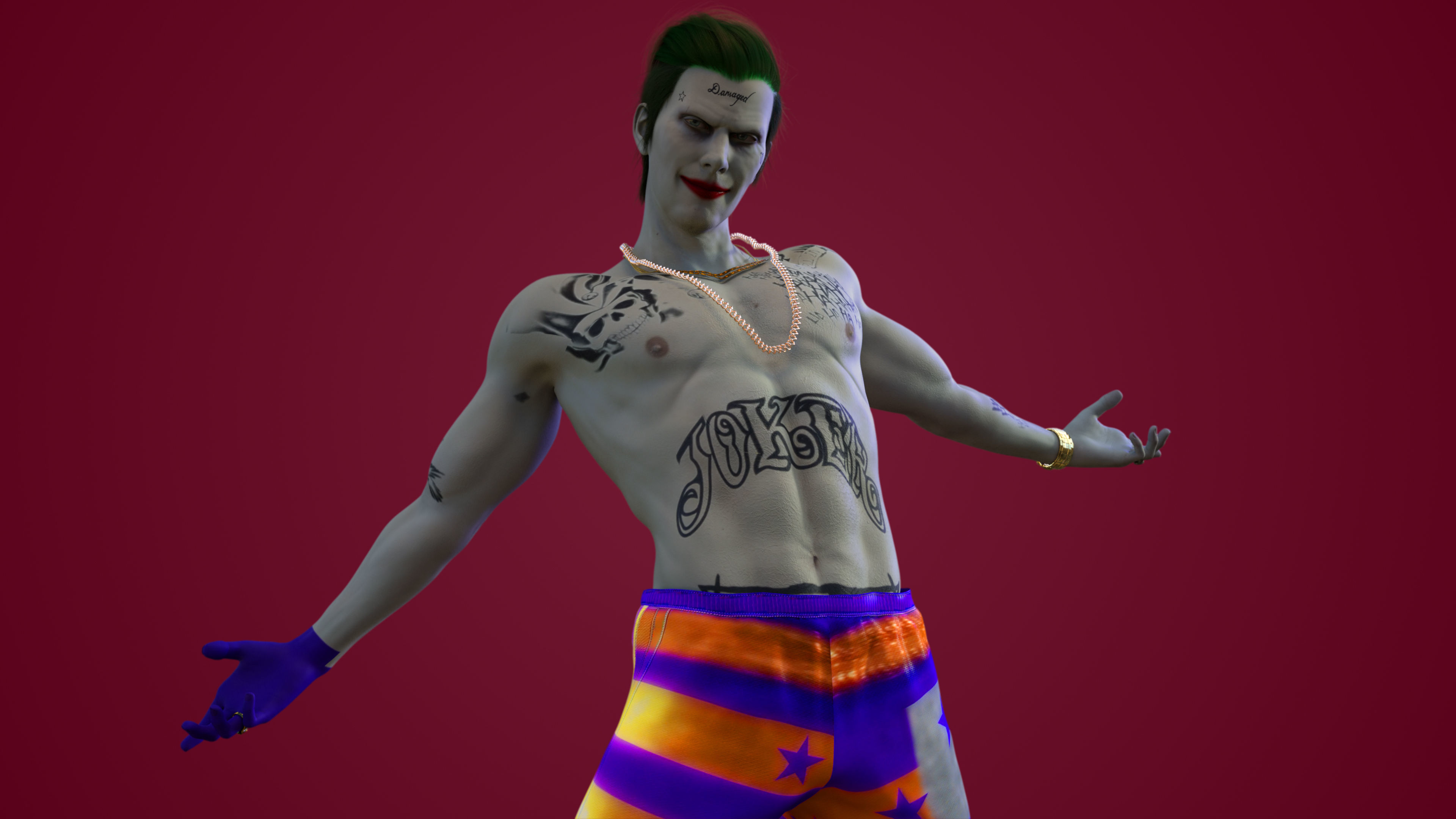 Joker Jared Leto Coat Version 3D model_2