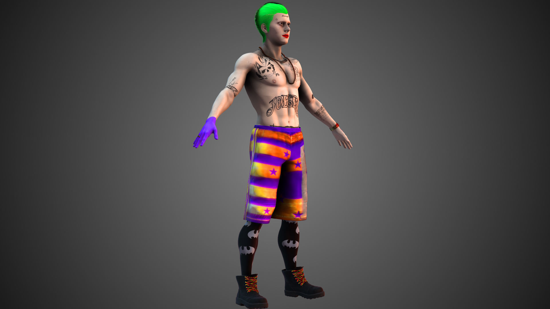 Joker Jared Leto Coat Version 3D model_5