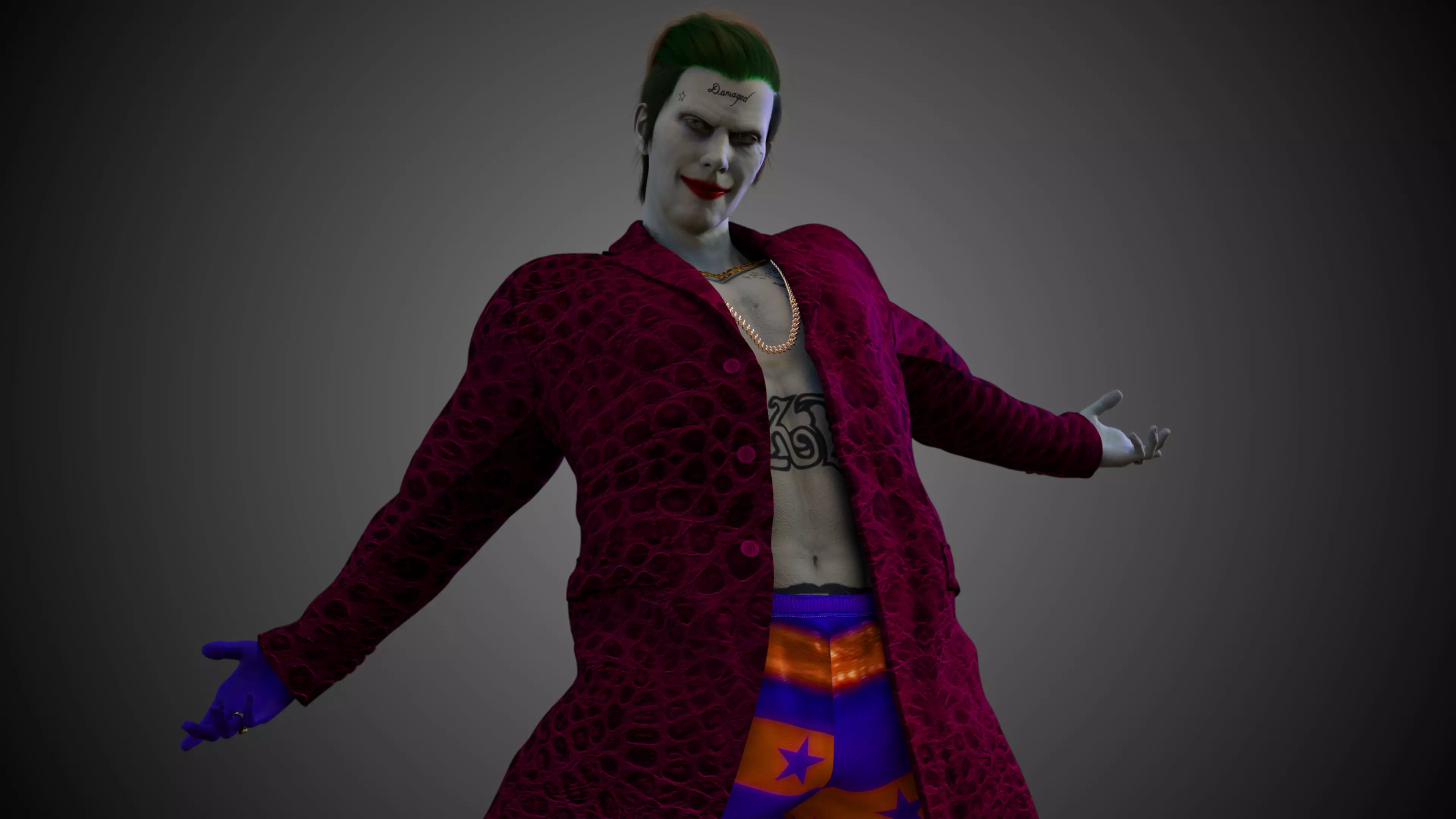 Joker Jared Leto Coat Version 3D model_0