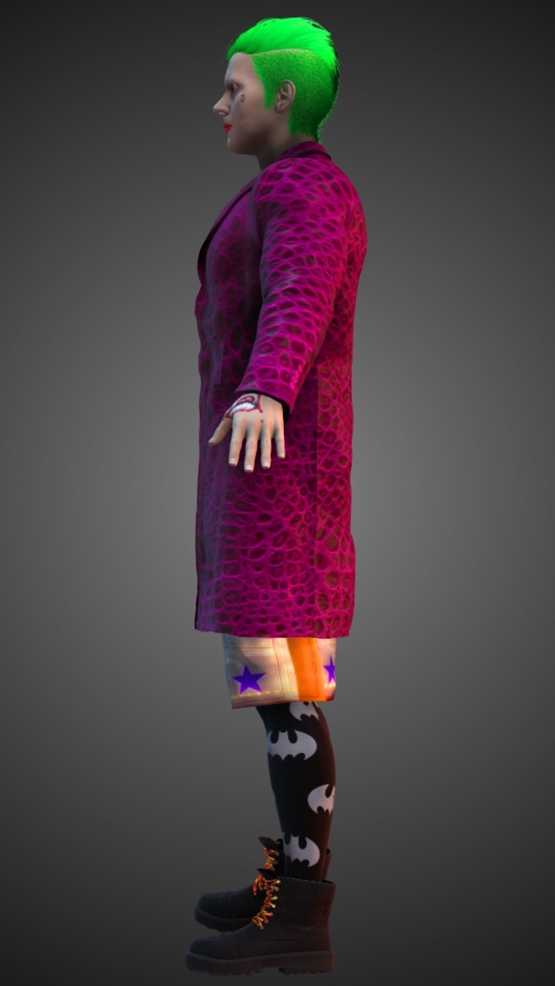 Joker Jared Leto Coat Version 3D model_9