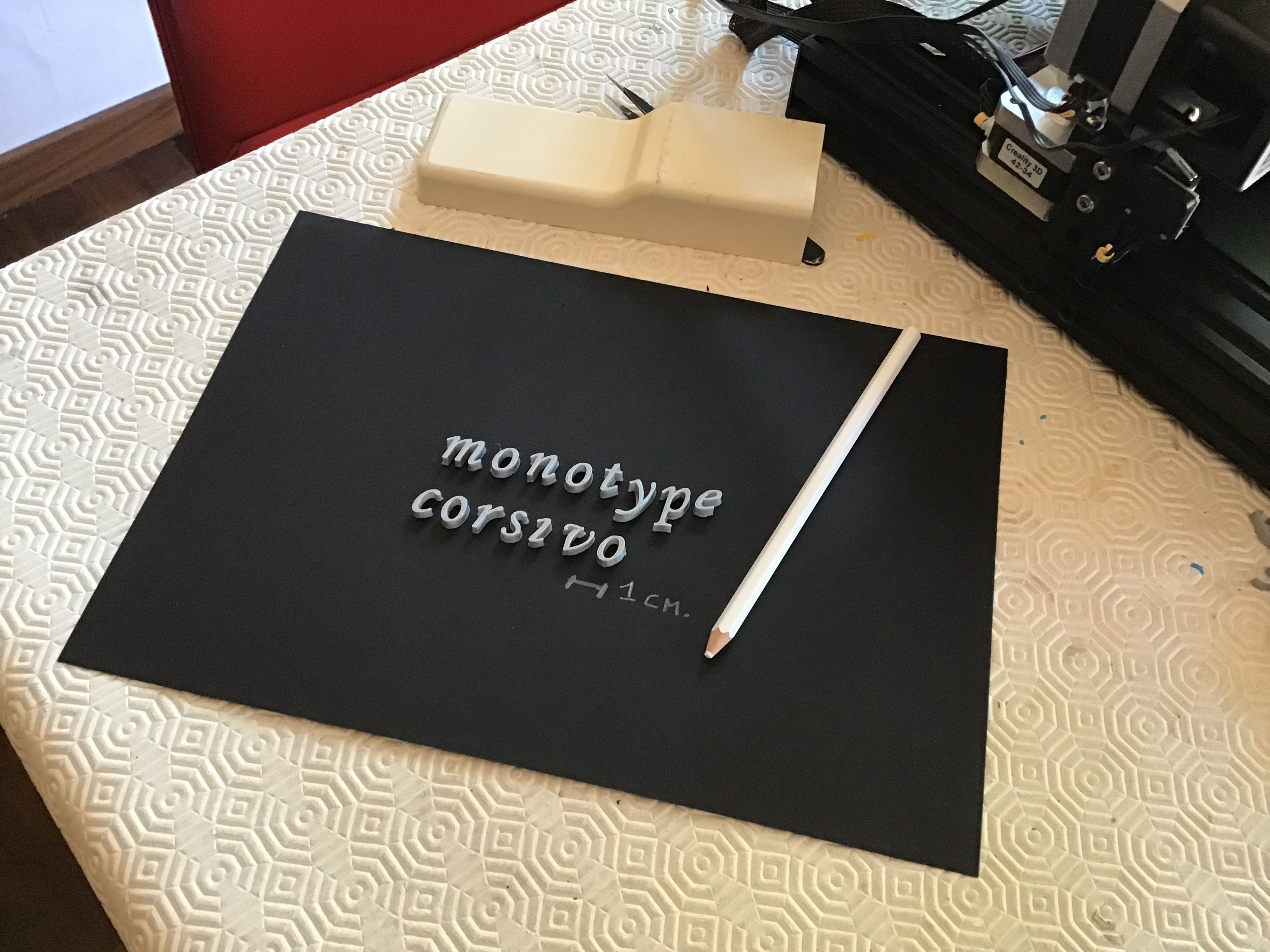 MONOTYPE CORSIVE FONT UPPERCASE AND LOWERCASE 3D LETTERS  3D print model_8