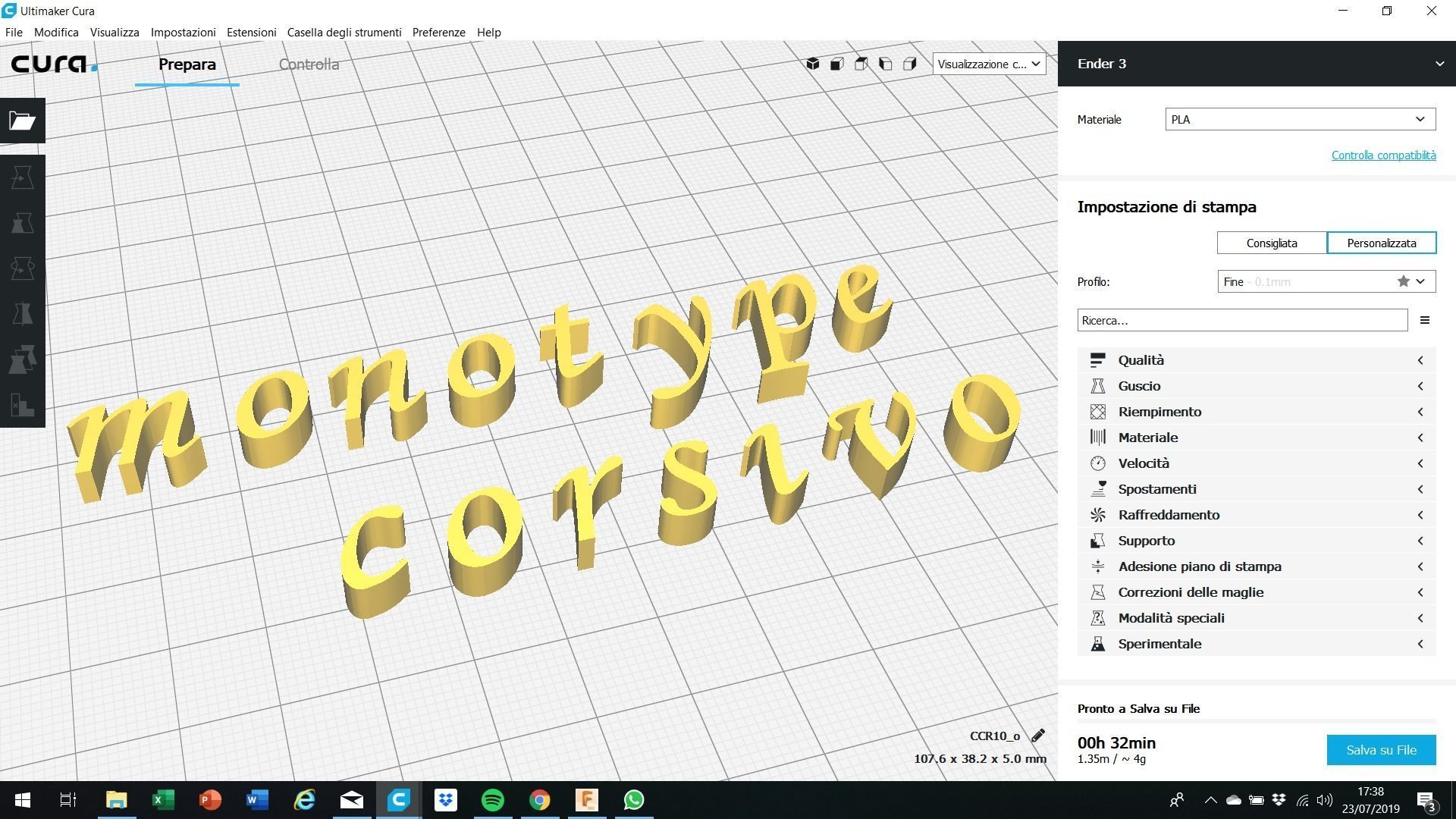 MONOTYPE CORSIVE FONT UPPERCASE AND LOWERCASE 3D LETTERS  3D print model_9