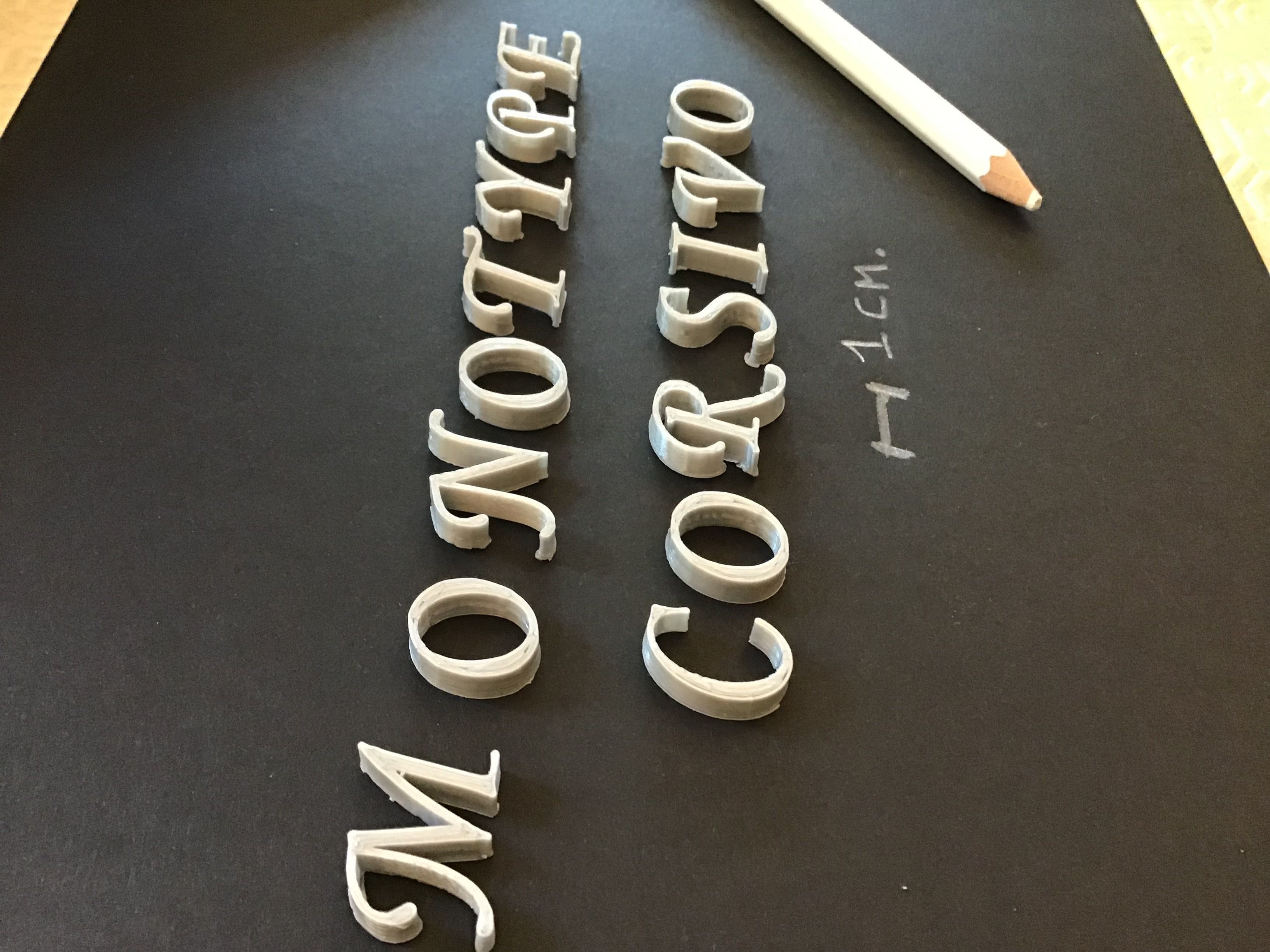 MONOTYPE CORSIVE FONT UPPERCASE AND LOWERCASE 3D LETTERS  3D print model_4
