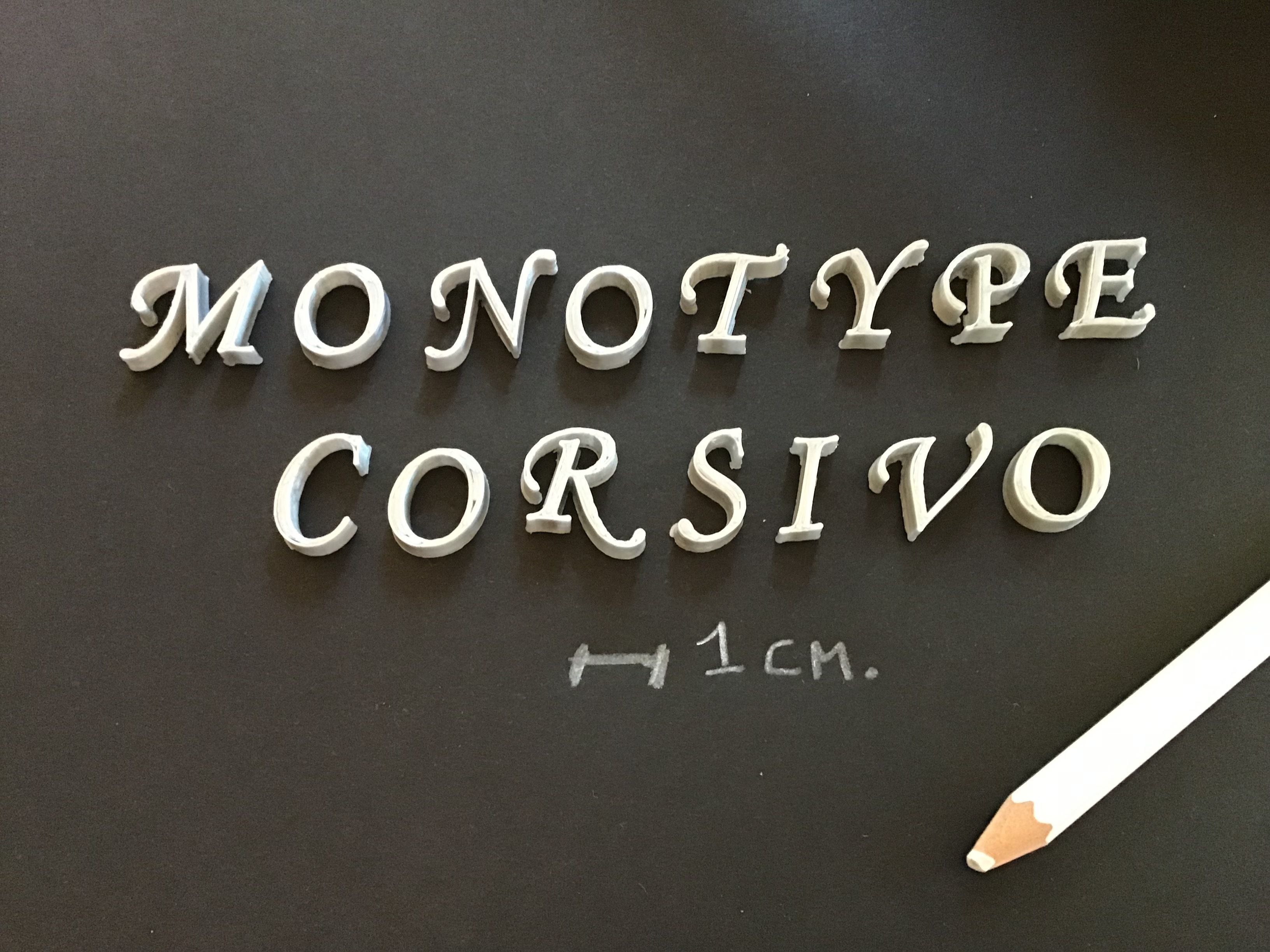 MONOTYPE CORSIVE FONT UPPERCASE AND LOWERCASE 3D LETTERS  3D print model_2