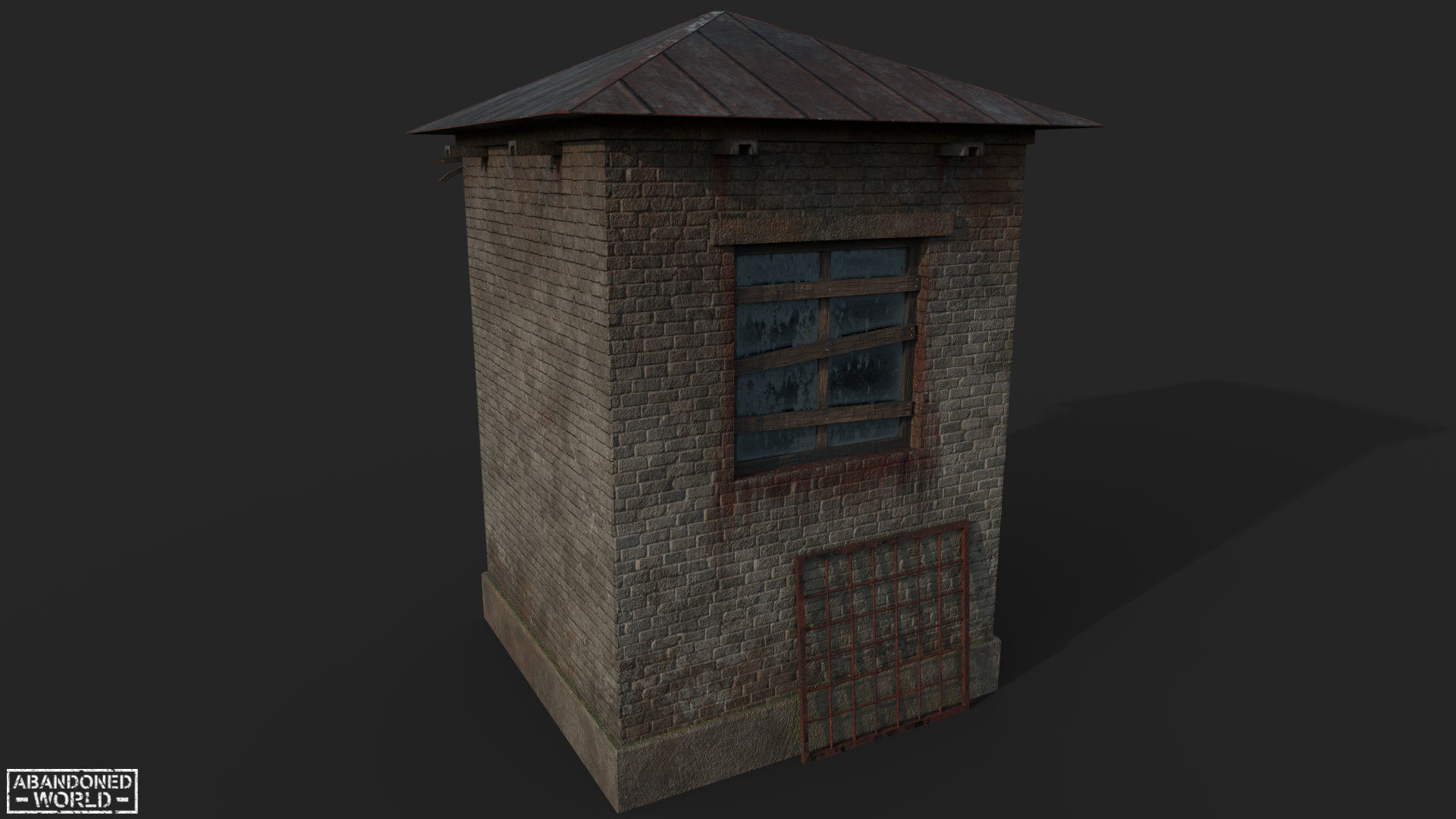 Abandoned Check Point Low-poly 3D model_2