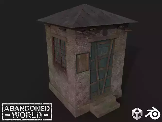 Abandoned Check Point Low-poly 3D model