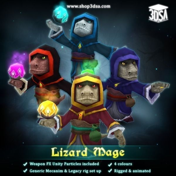 Lizard Mage Low-poly 3D model_0