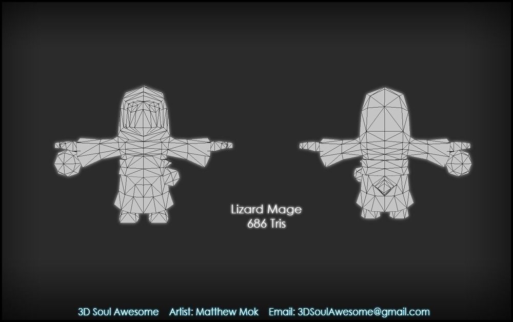 Lizard Mage Low-poly 3D model_4