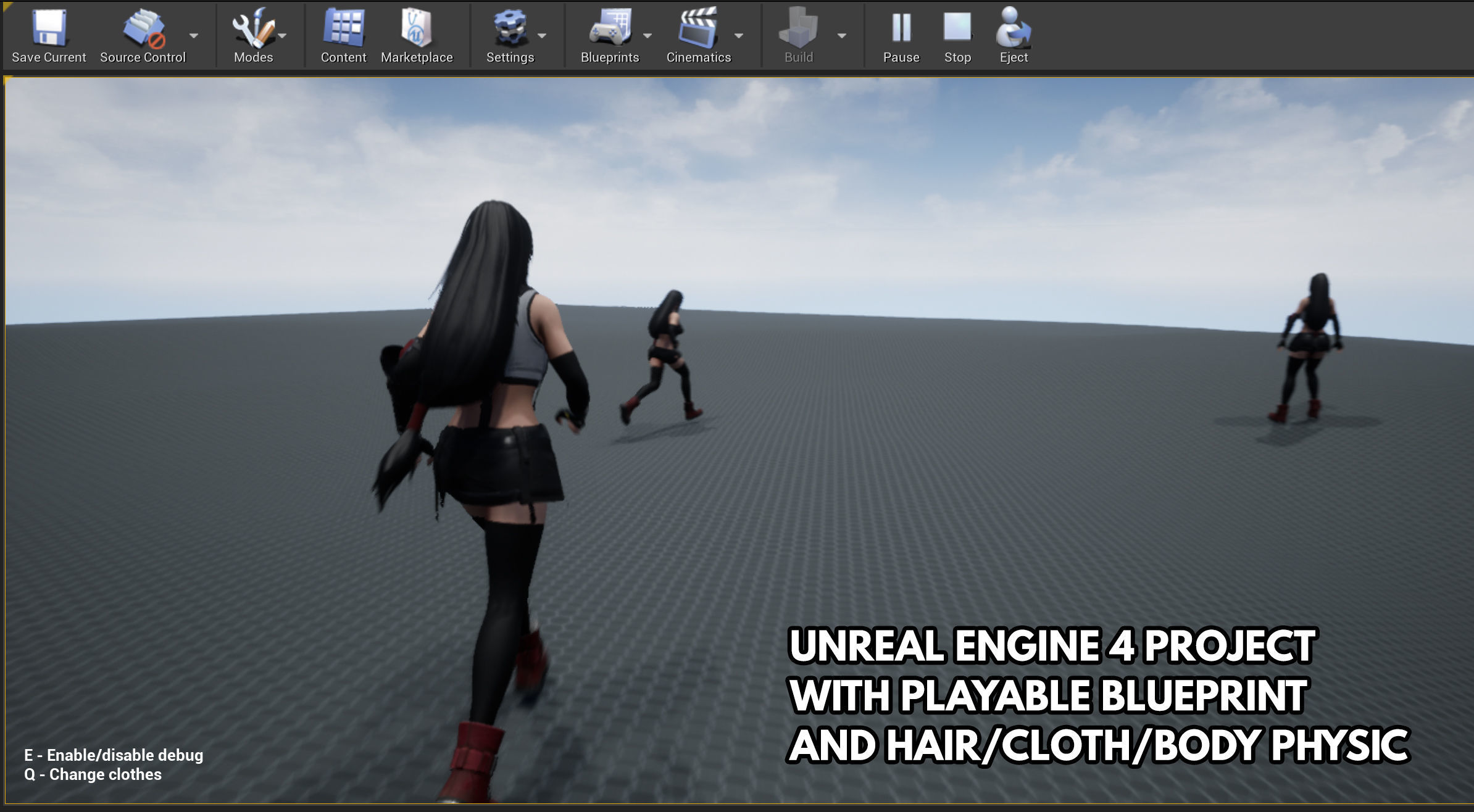 Tifa Lockhart - Game Ready Low-poly 3D model_6