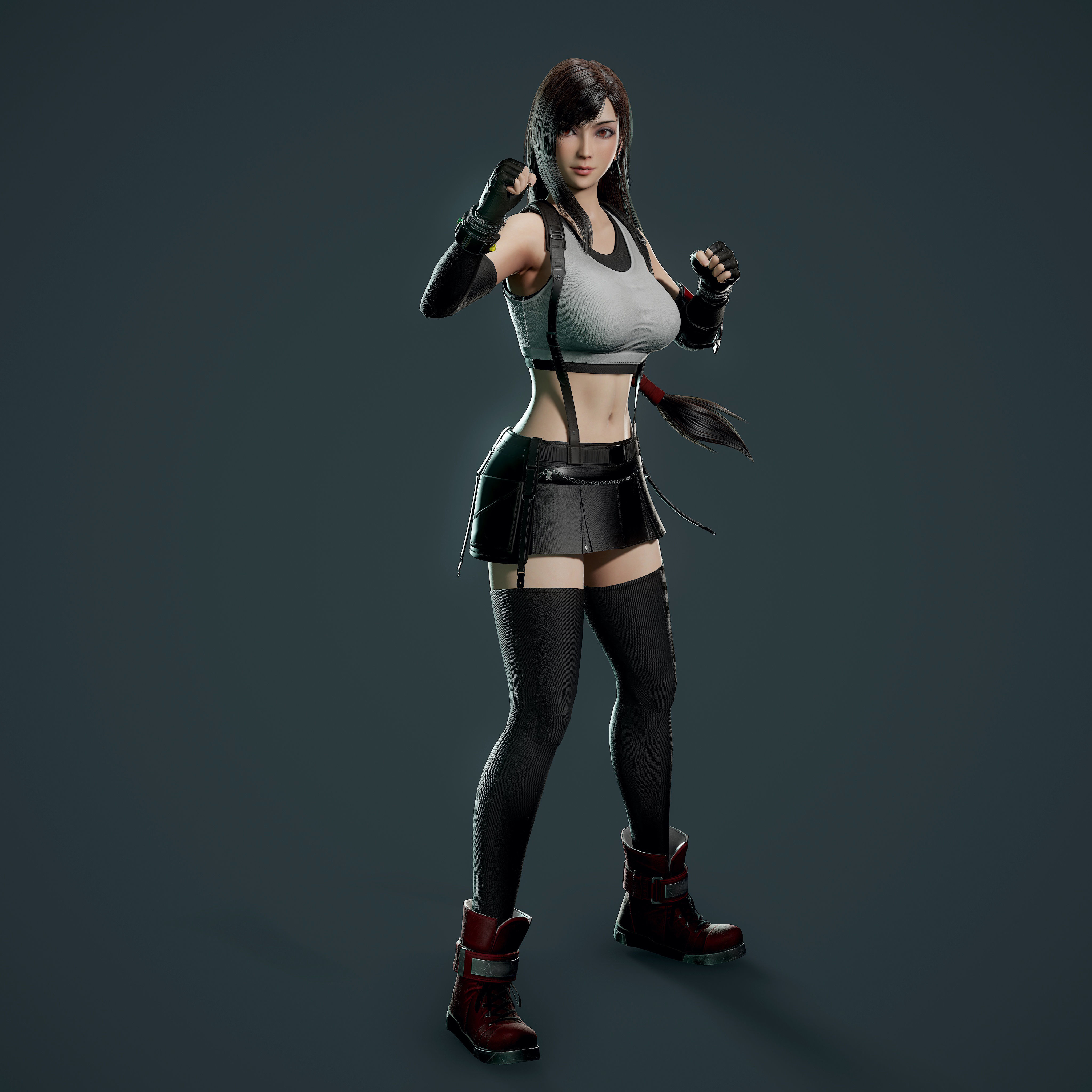 Tifa Lockhart - Game Ready Low-poly 3D model_15