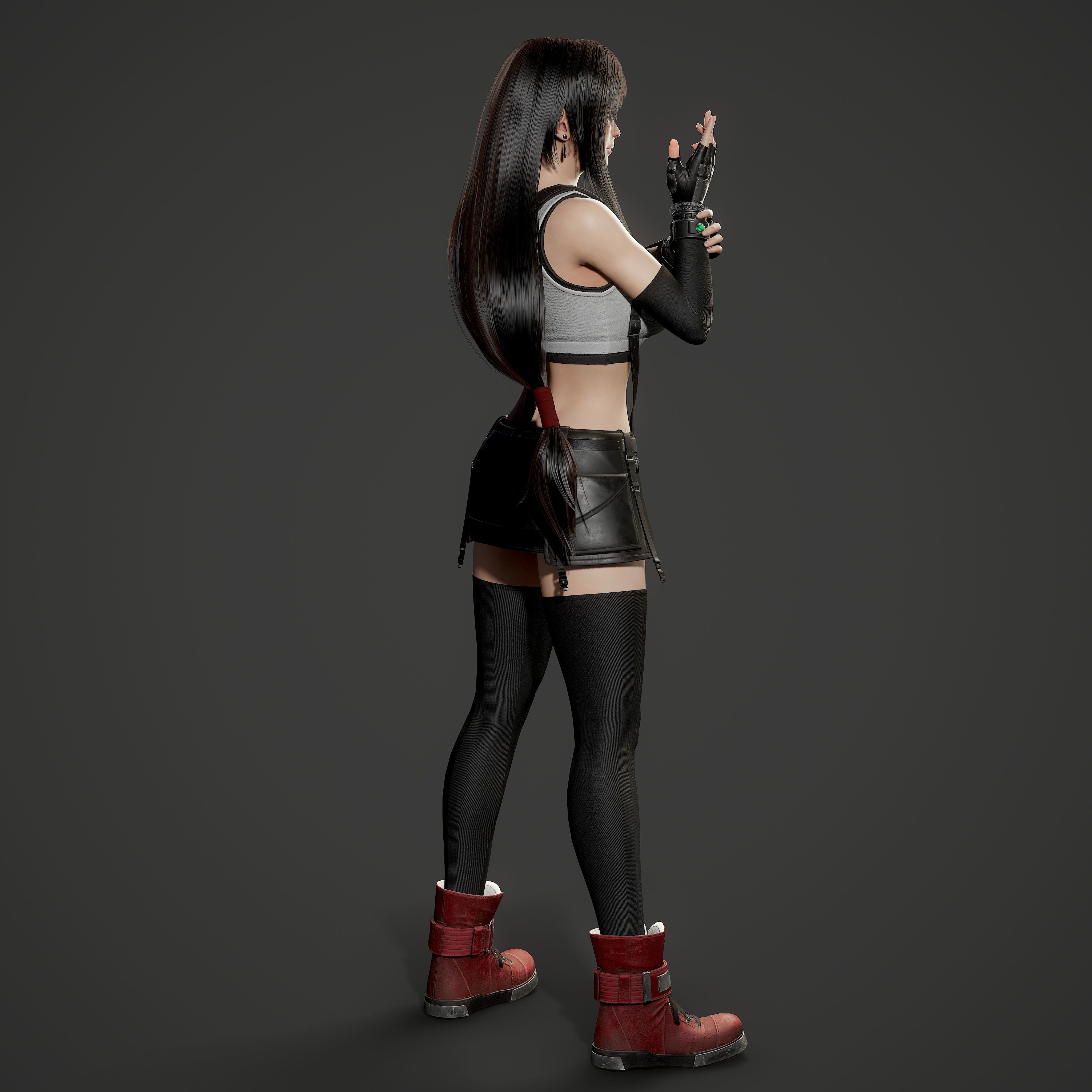 Tifa Lockhart - Game Ready Low-poly 3D model_11