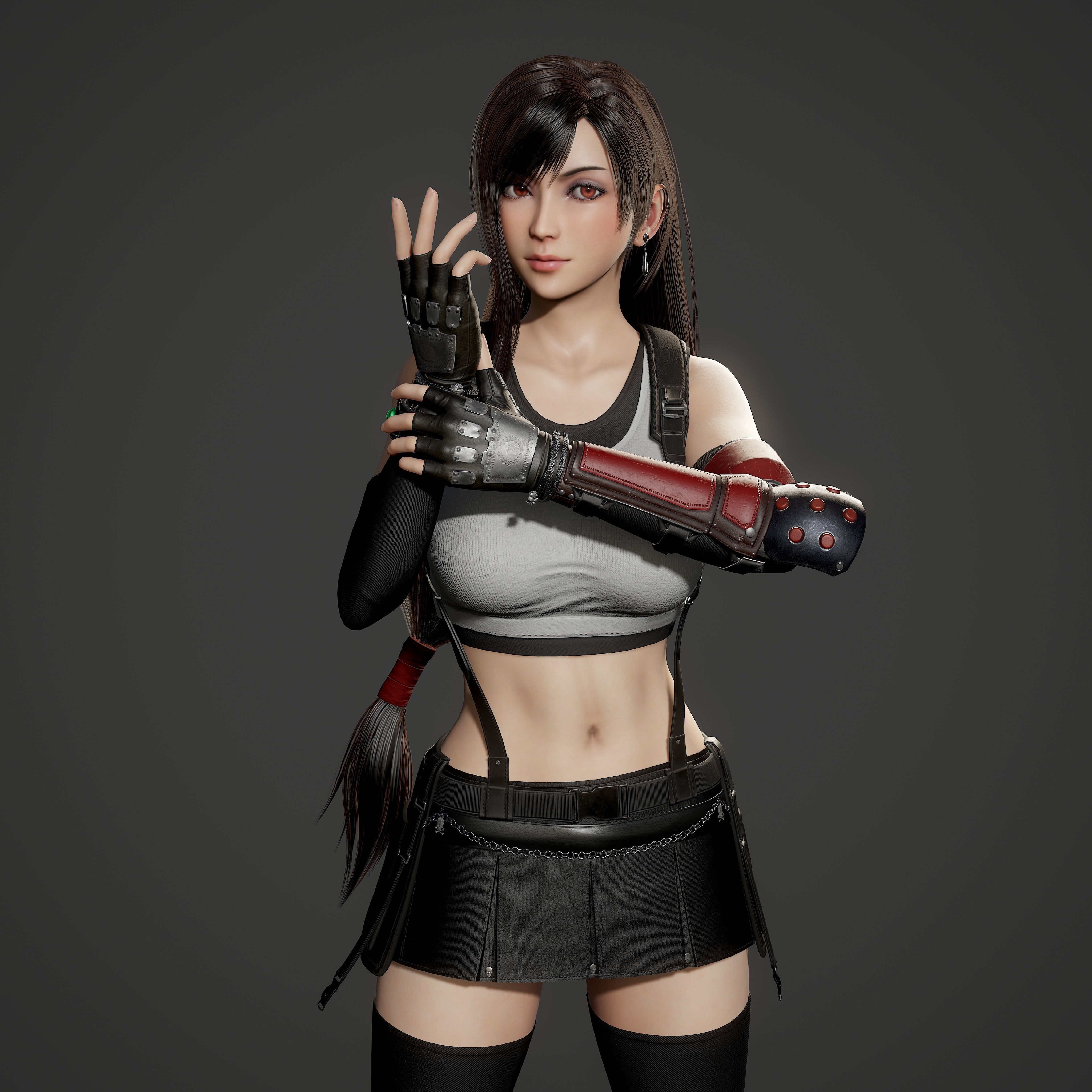 Tifa Lockhart - Game Ready Low-poly 3D model_8