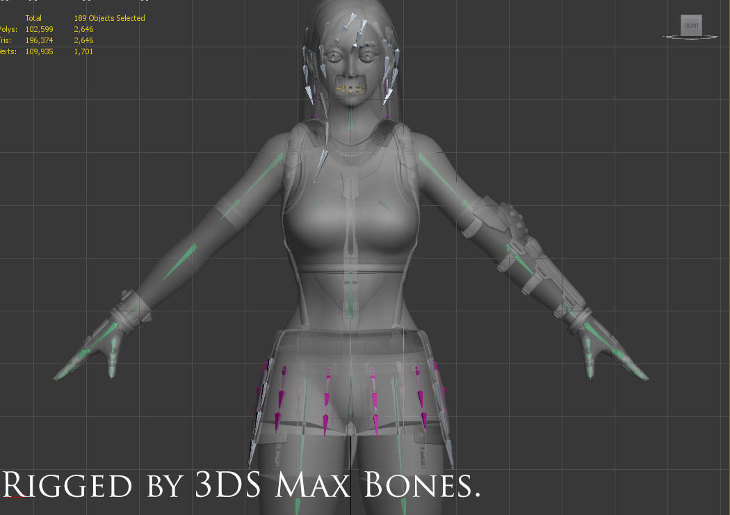 Tifa Lockhart - Game Ready Low-poly 3D model_12