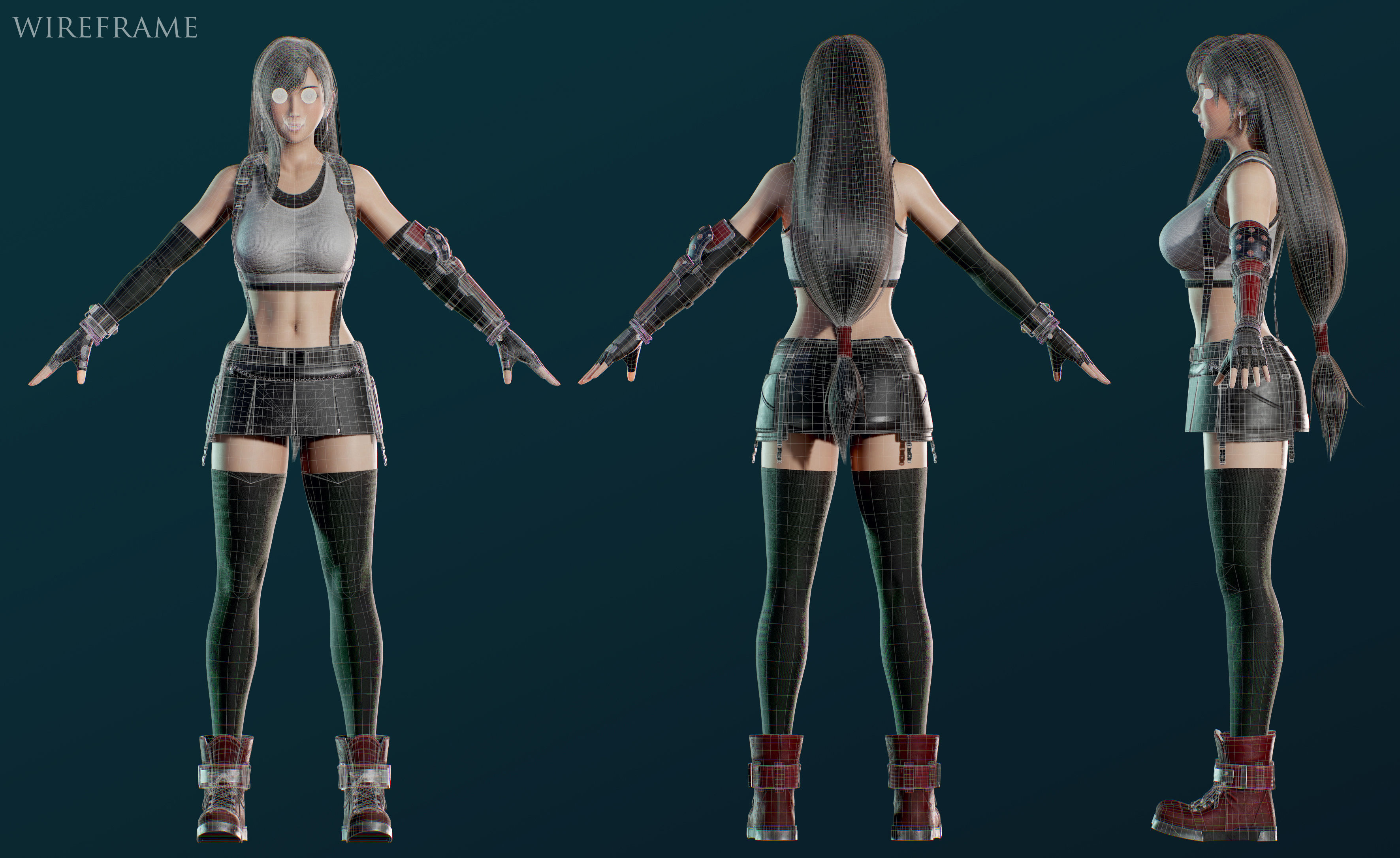 Tifa Lockhart - Game Ready Low-poly 3D model_26