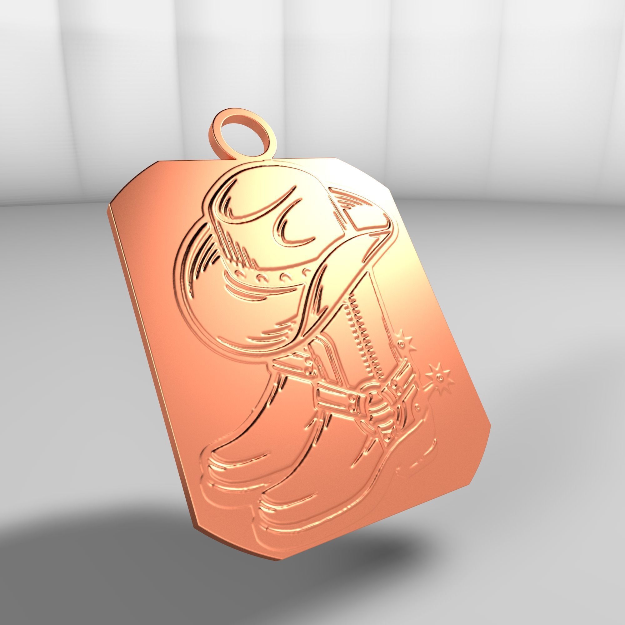 Country boots and hat 3D model_28