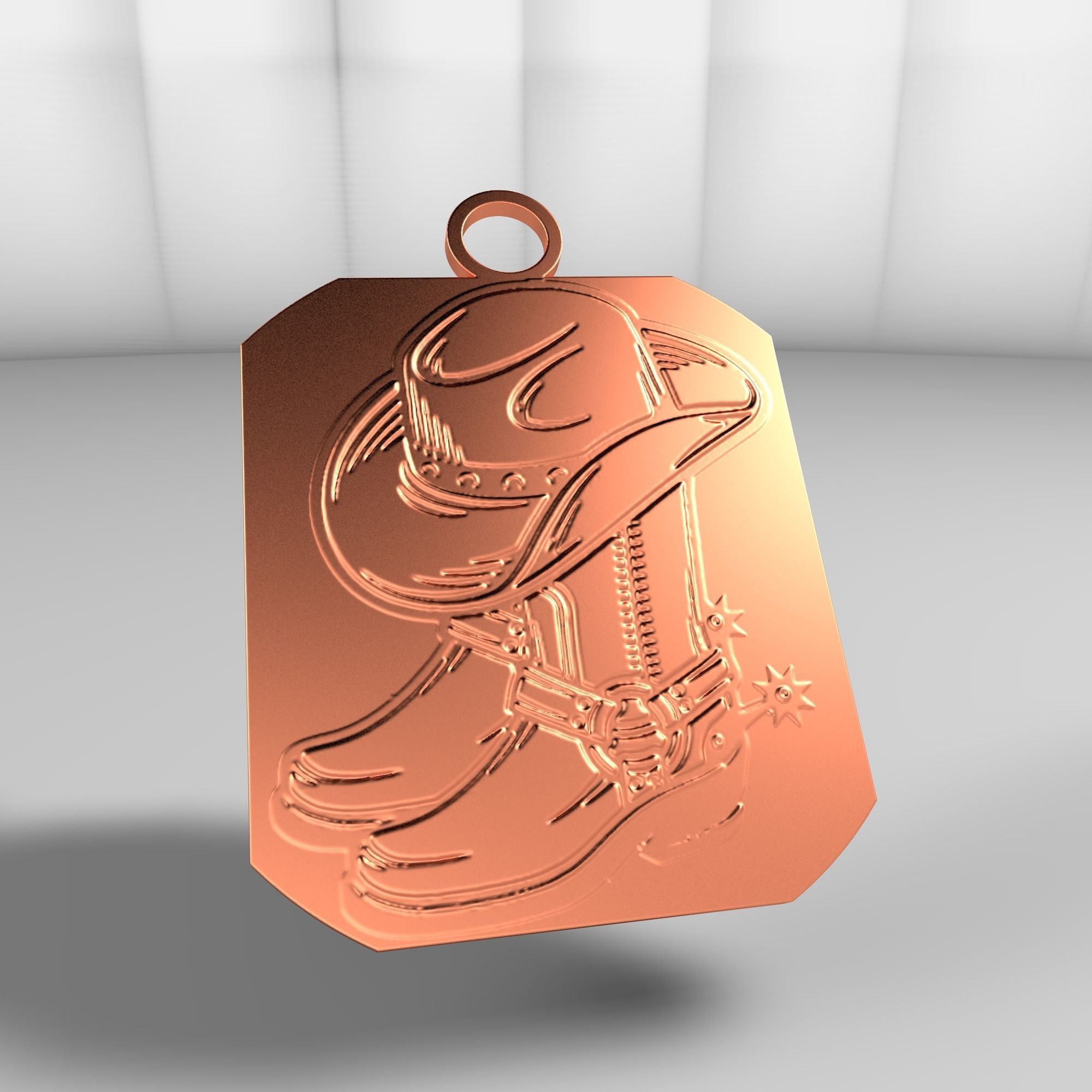 Country boots and hat 3D model_33