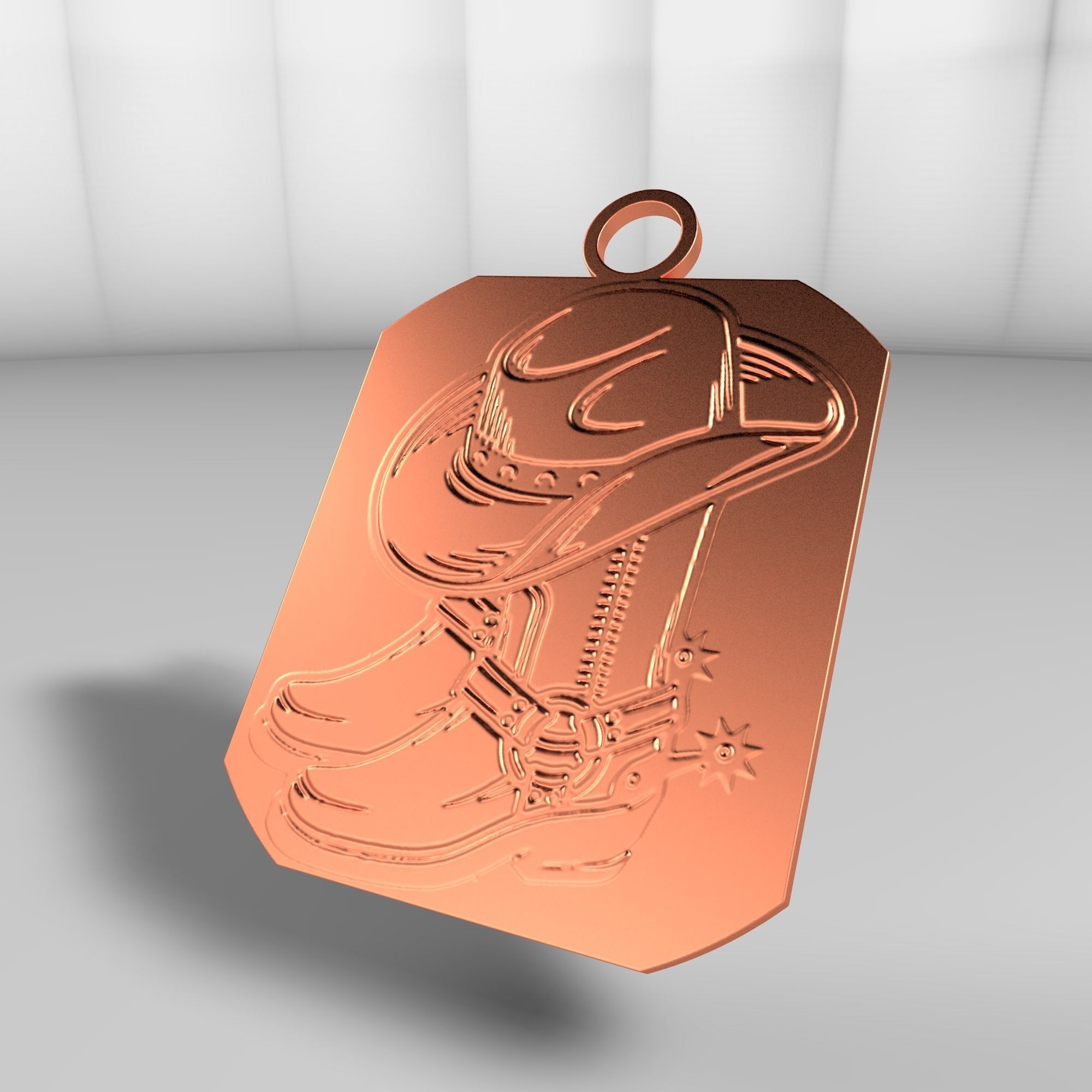 Country boots and hat 3D model_4