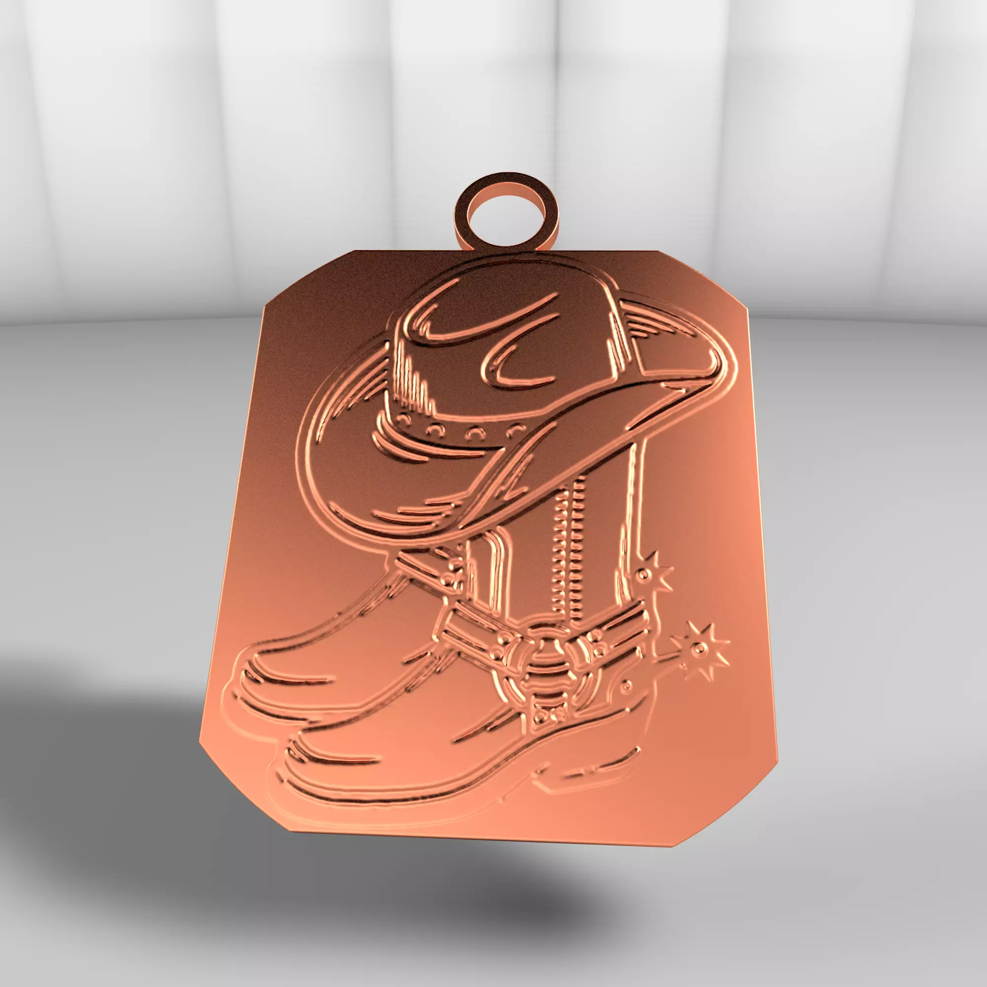 Country boots and hat 3D model_0