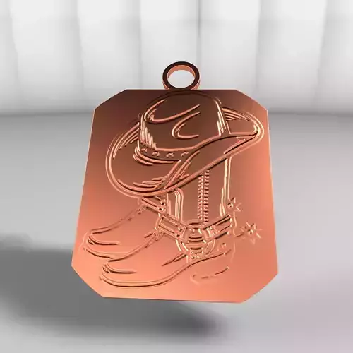 Country boots and hat 3D model