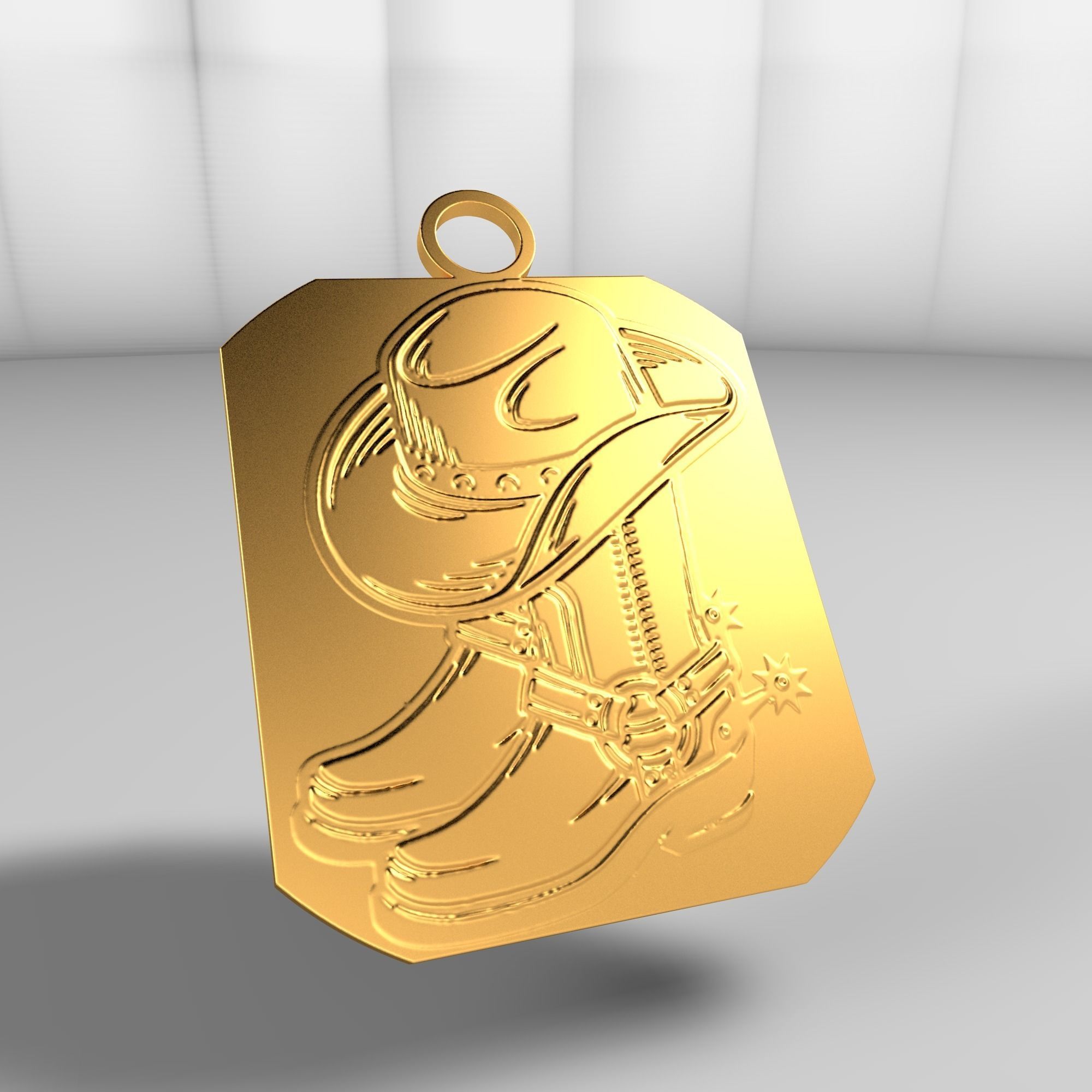 Country boots and hat 3D model_24