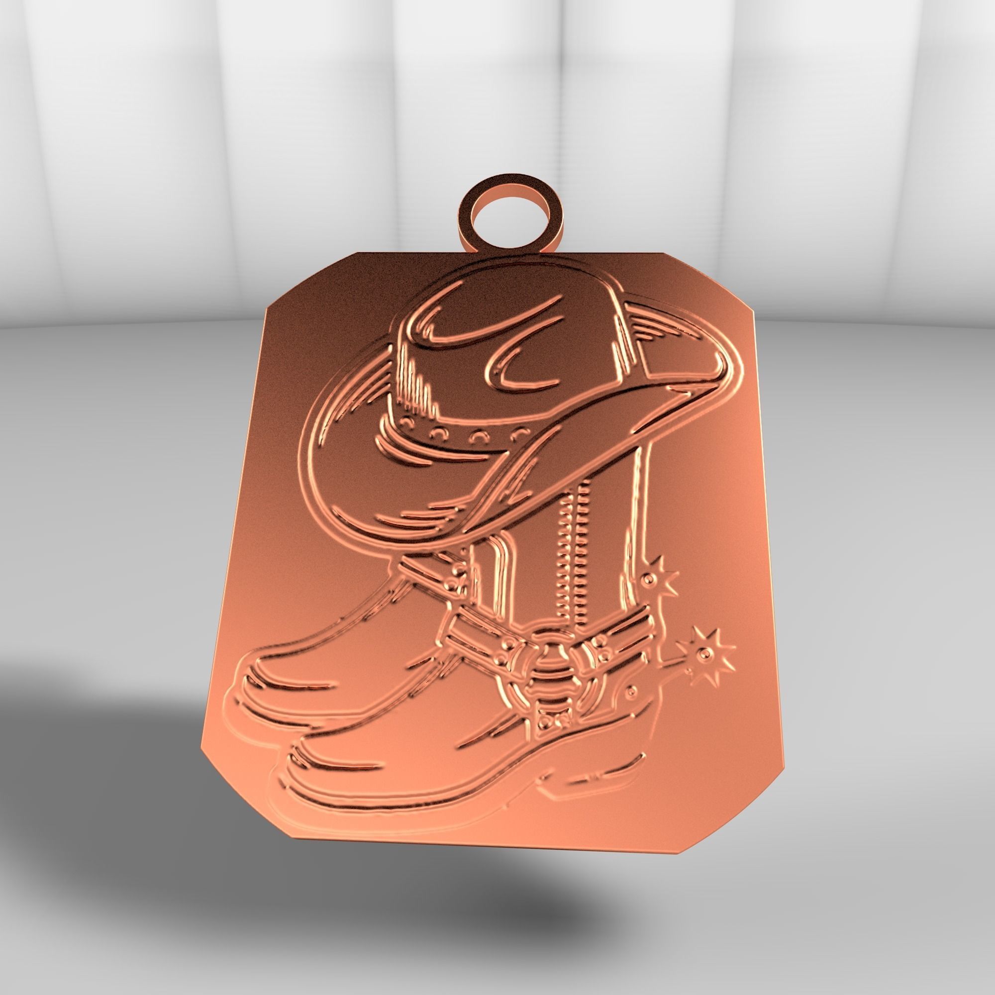 Country boots and hat 3D model_32