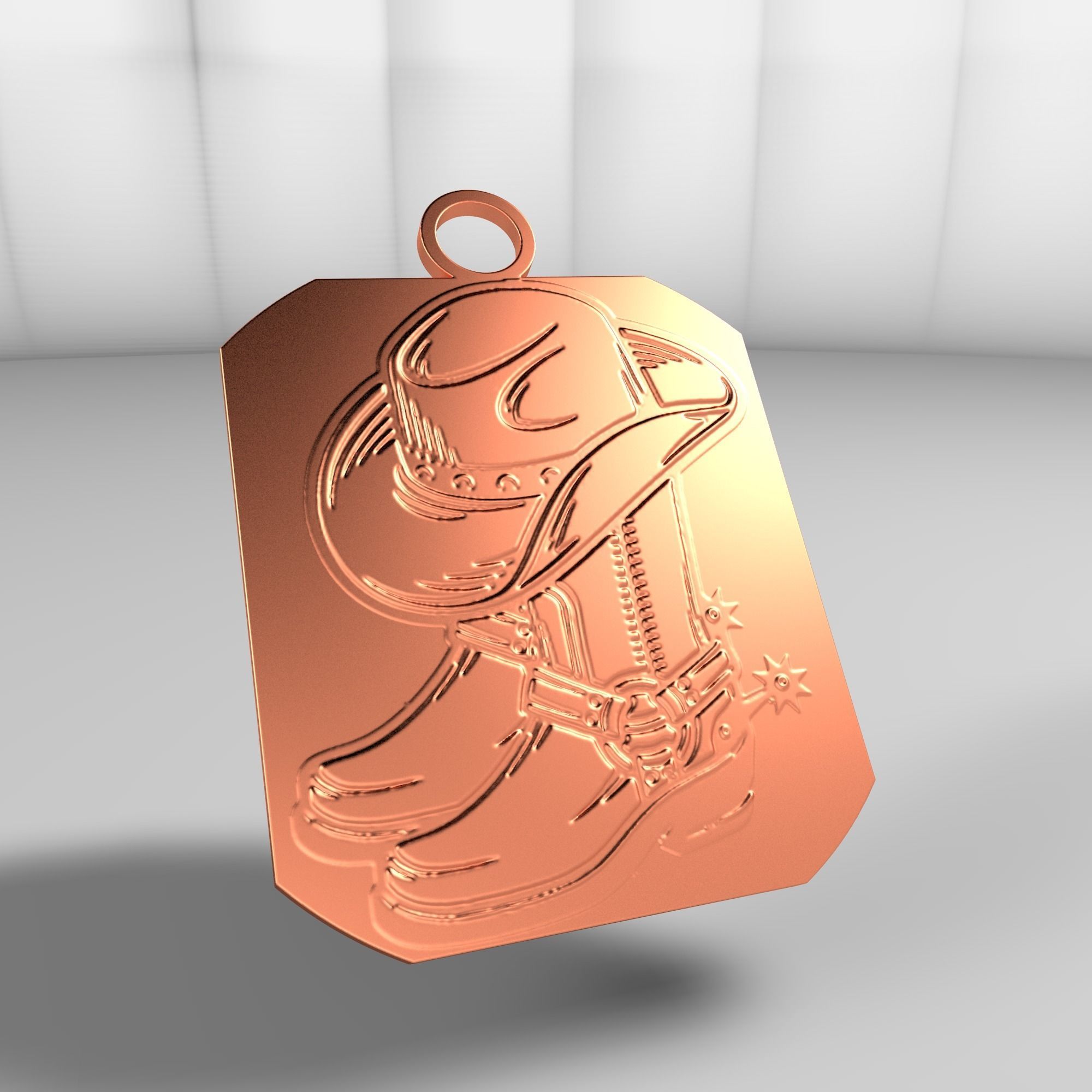 Country boots and hat 3D model_30