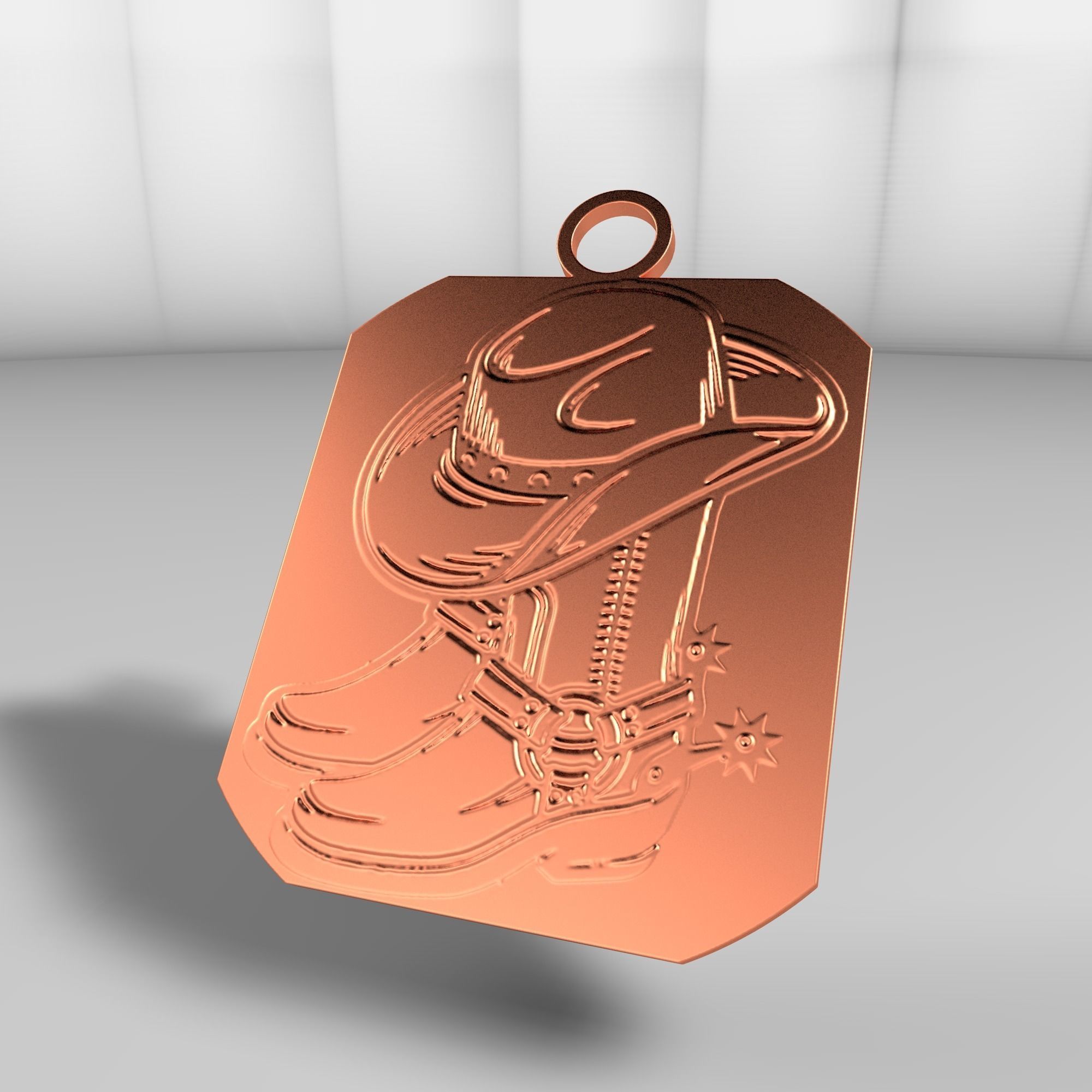 Country boots and hat 3D model_31