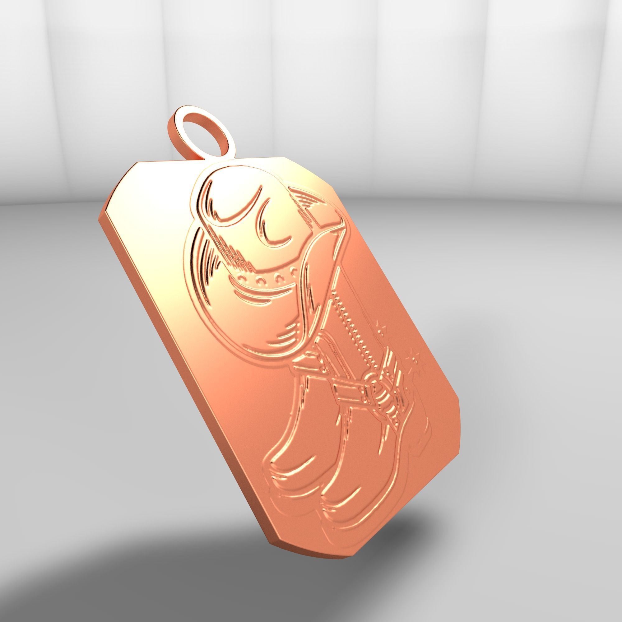 Country boots and hat 3D model_27