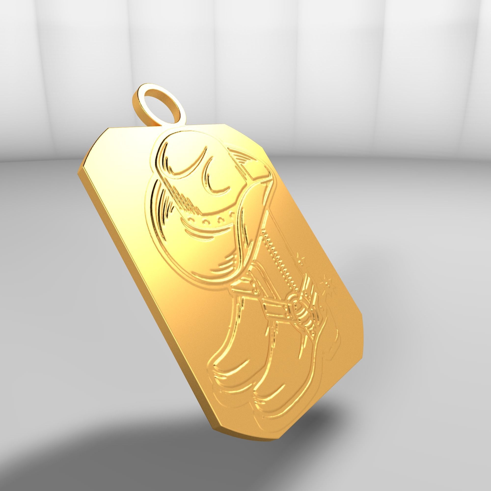 Country boots and hat 3D model_13