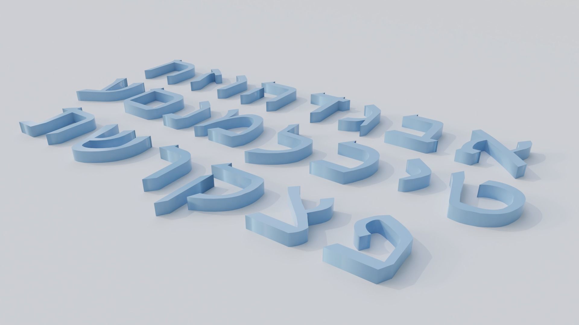 Hebrew Alphabet Low-poly 3D model_3
