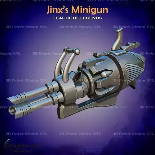 Jinx Minigun Cosplay League of Legends - STL File 3D print model