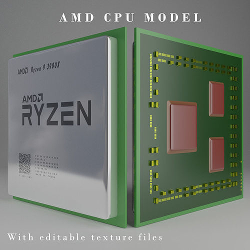 AMD CPU  Low-poly 3D model