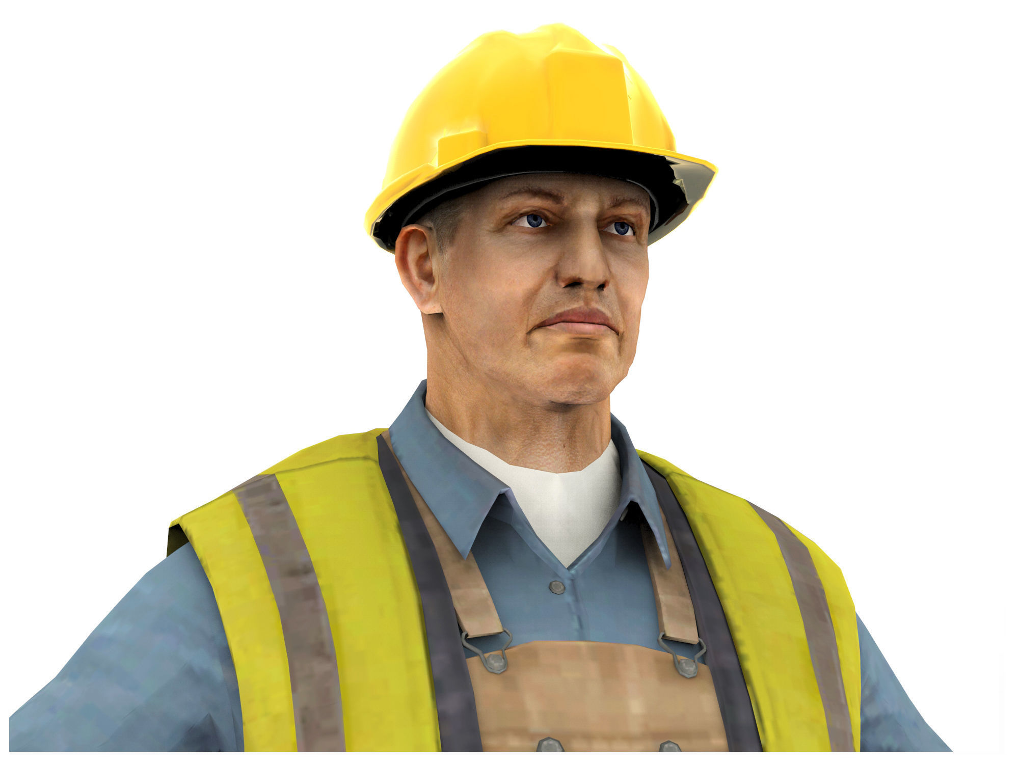 Worker CATRig Pose A Low-poly 3D model_7
