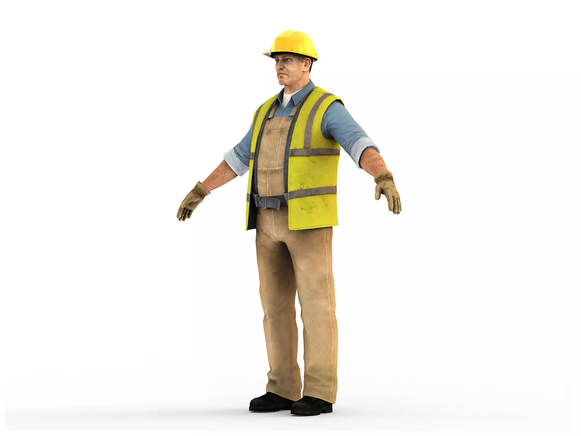 Worker CATRig Pose A Low-poly 3D model_0