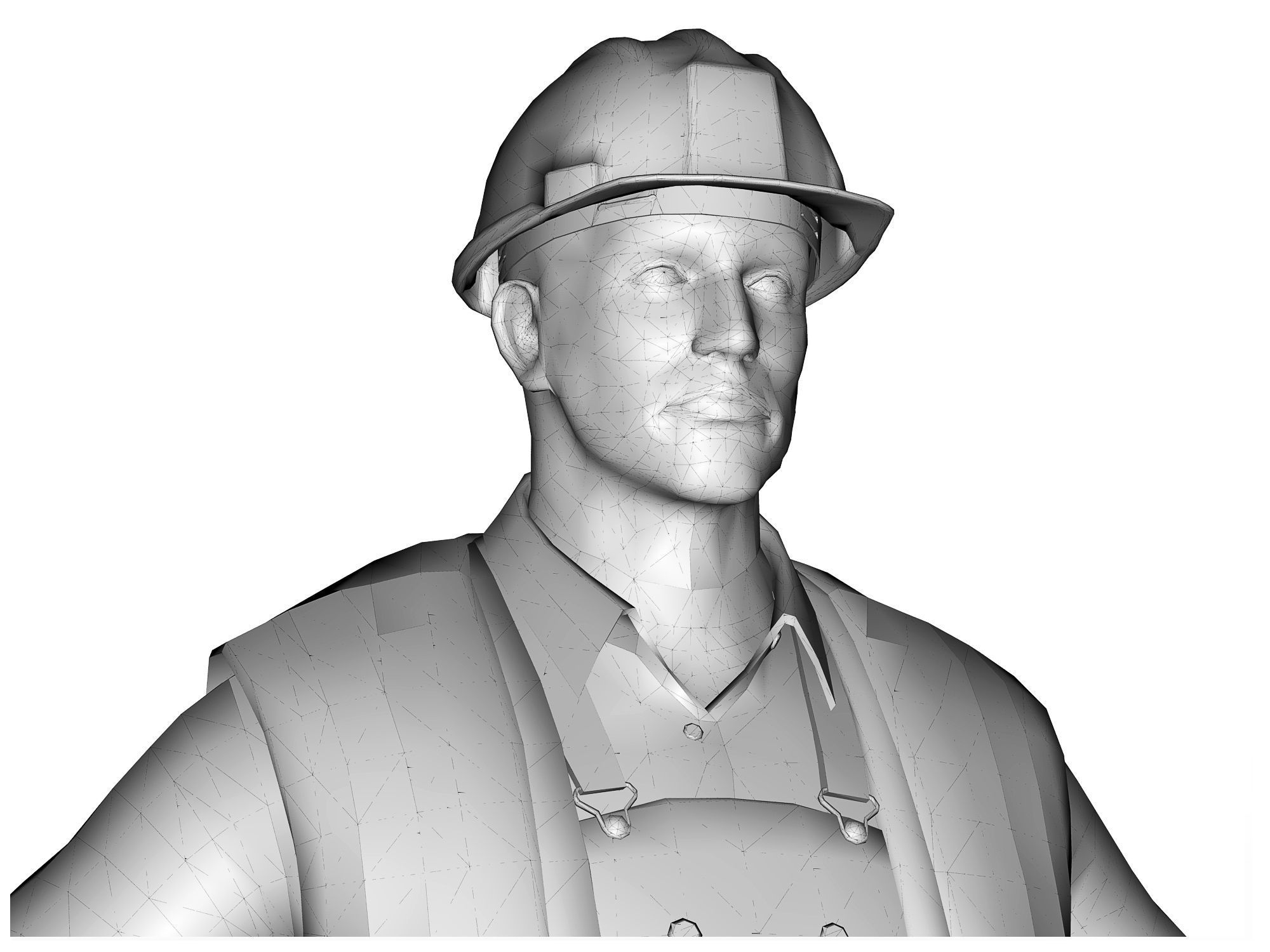 Worker CATRig Pose A Low-poly 3D model_8
