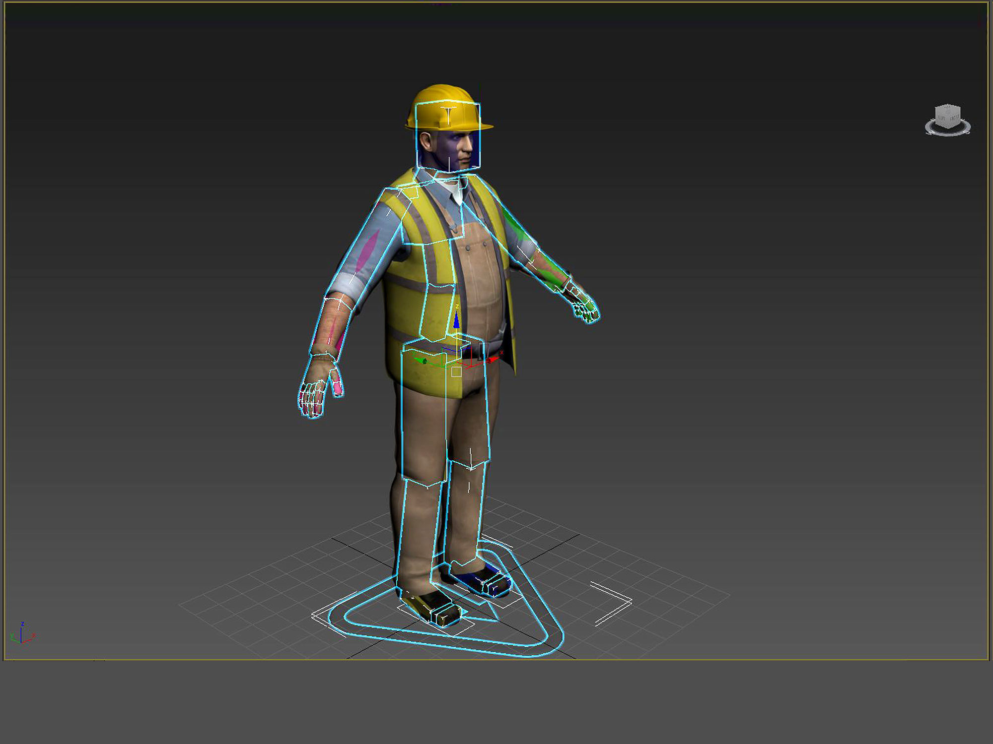 Worker CATRig Pose A Low-poly 3D model_10